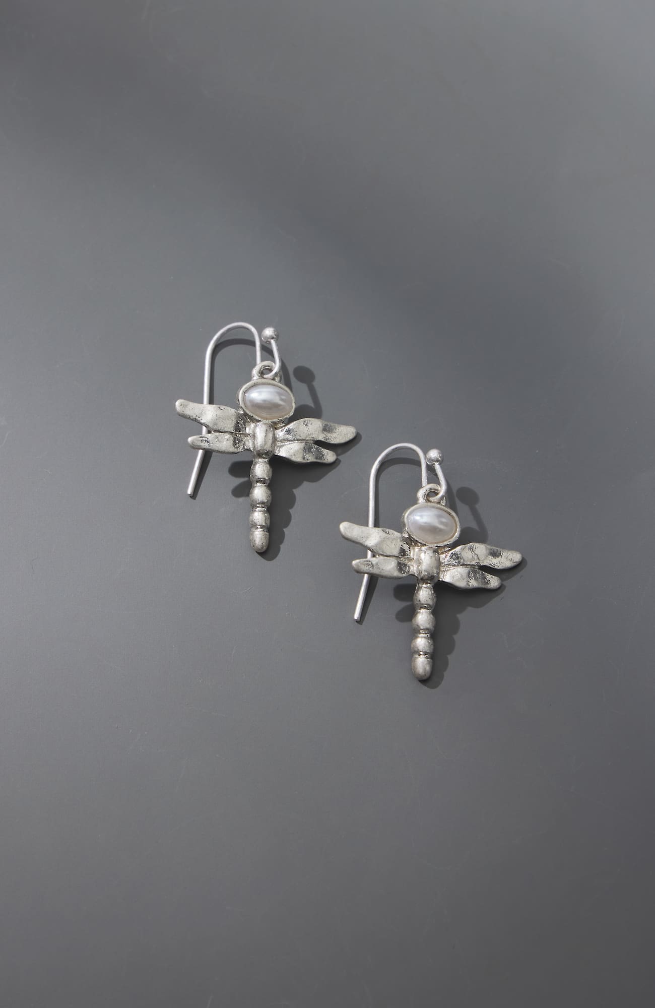 Jjill J.jill Silvertone Dragonfly Earrings In Silvertone