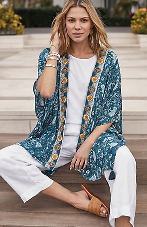 Image for Artisanal Embroidered Ruana