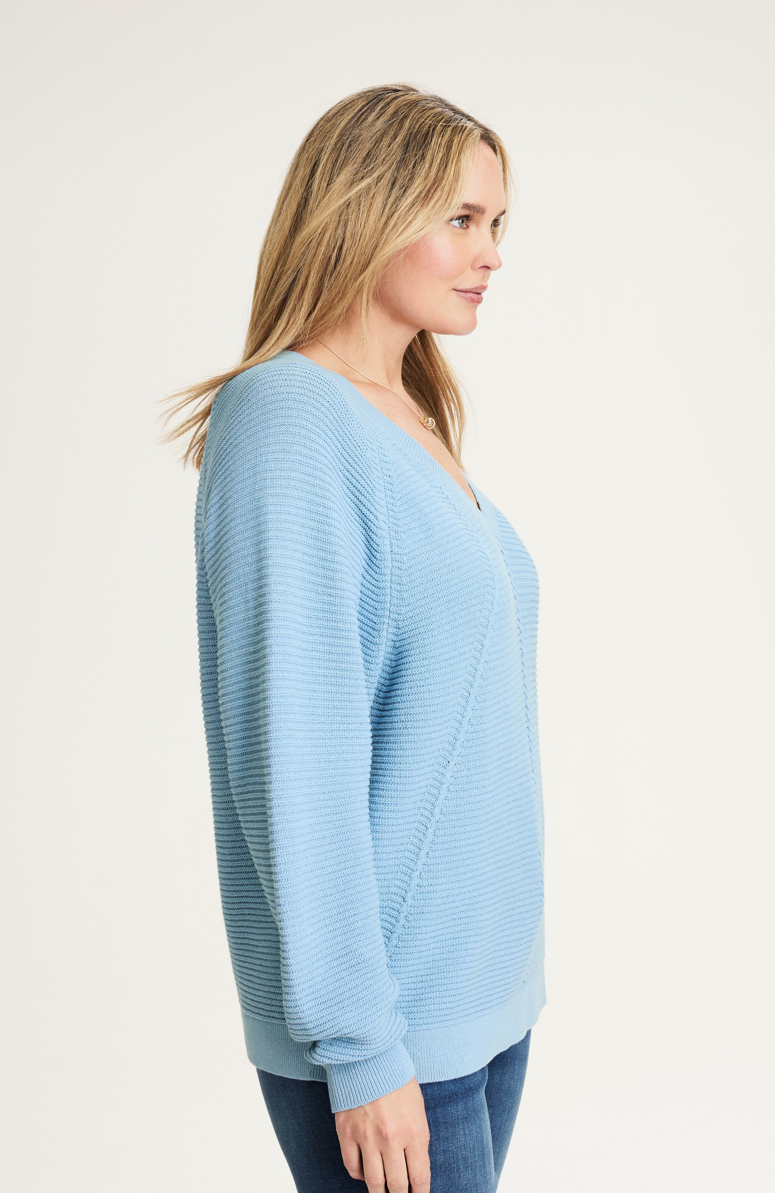 v-neck dolman-sleeve sweater