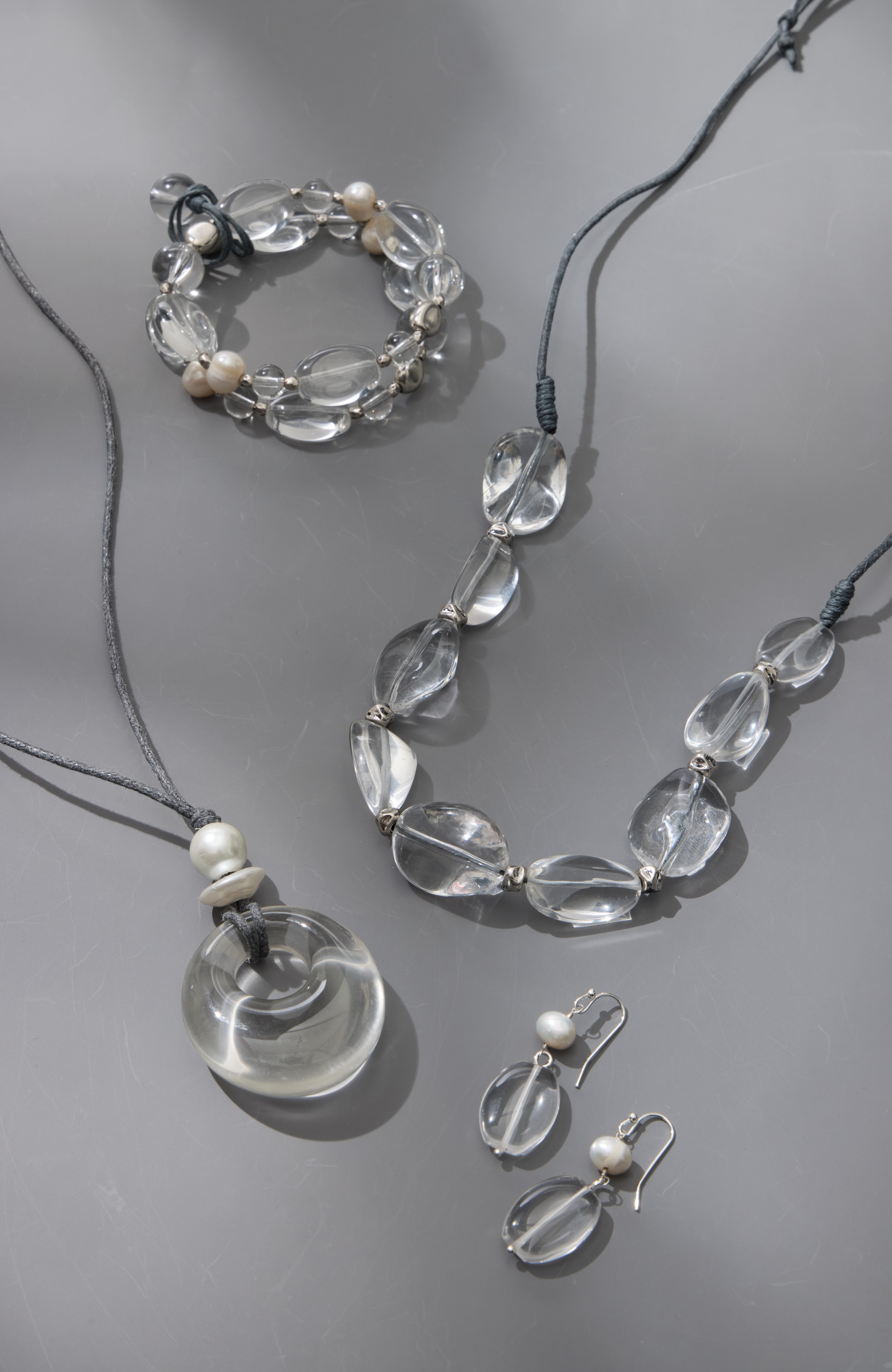 glass-beaded drop earrings