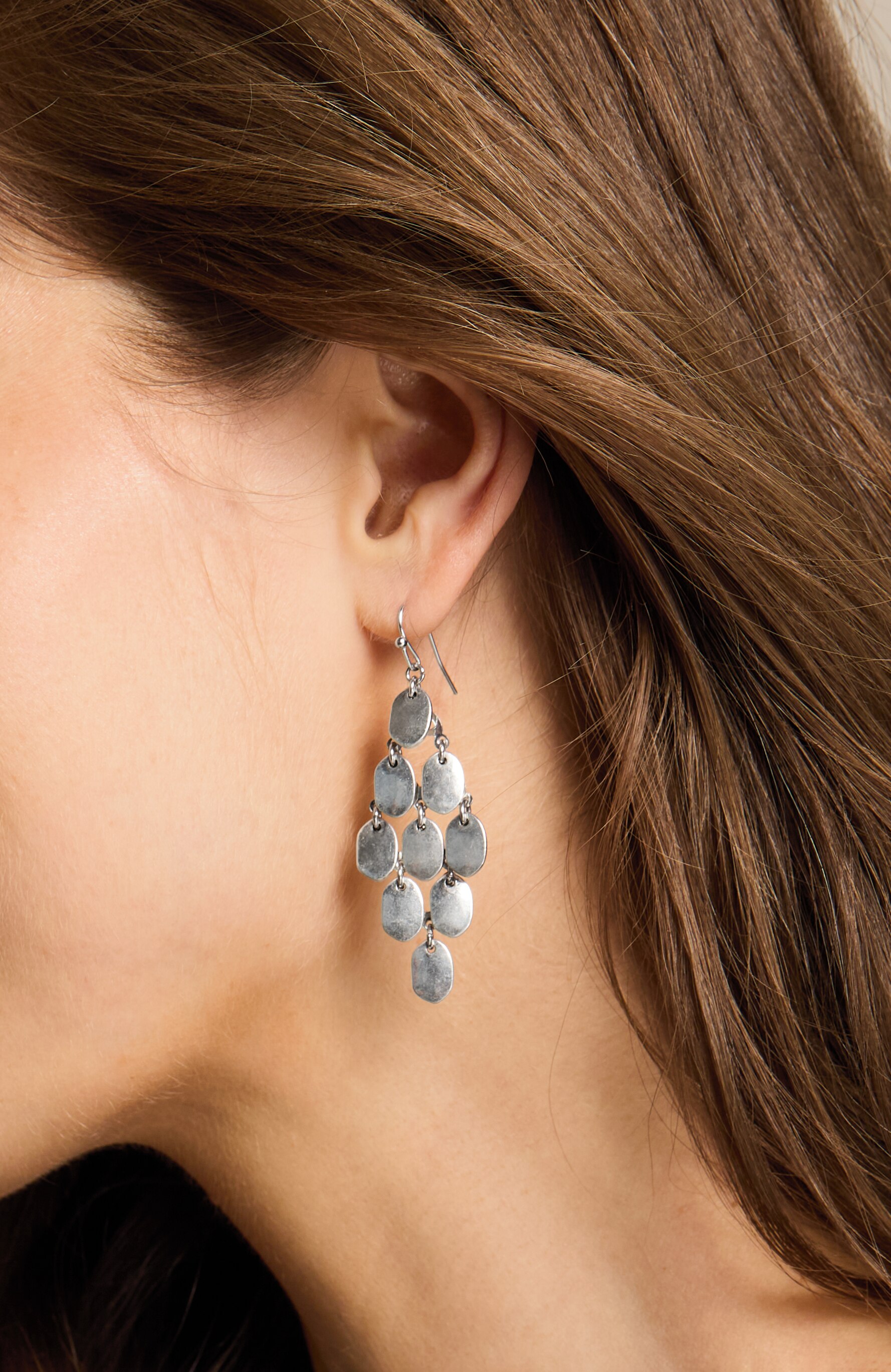Silvertone Metals Chandelier Earrings | JJill