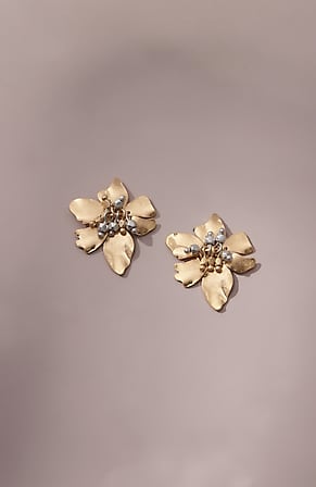 Image for Goldtone Flower Earrings