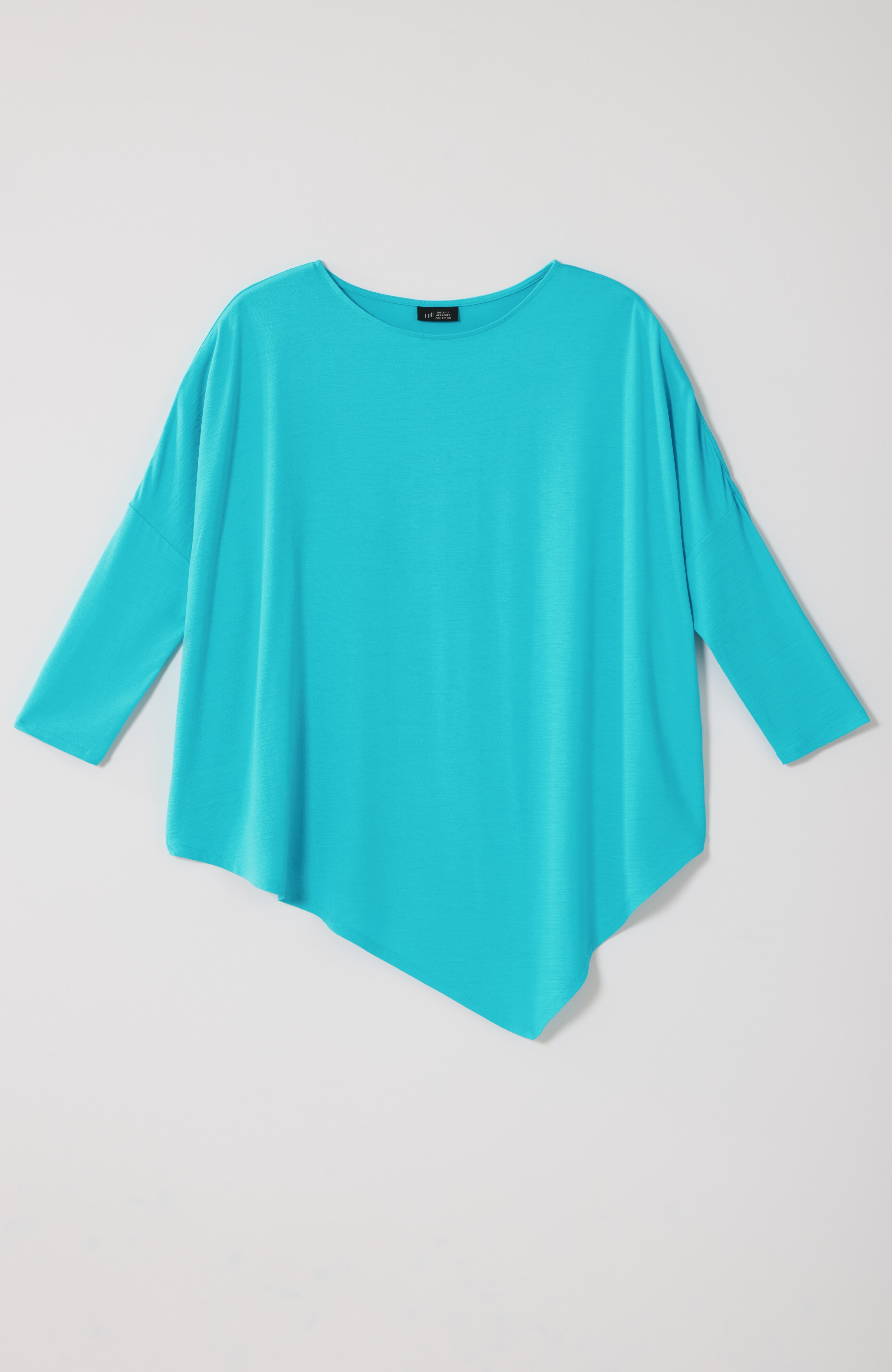 WE SLUB-KNIT ASYMMETRIC DIPPED-HEM TOP | JJill
