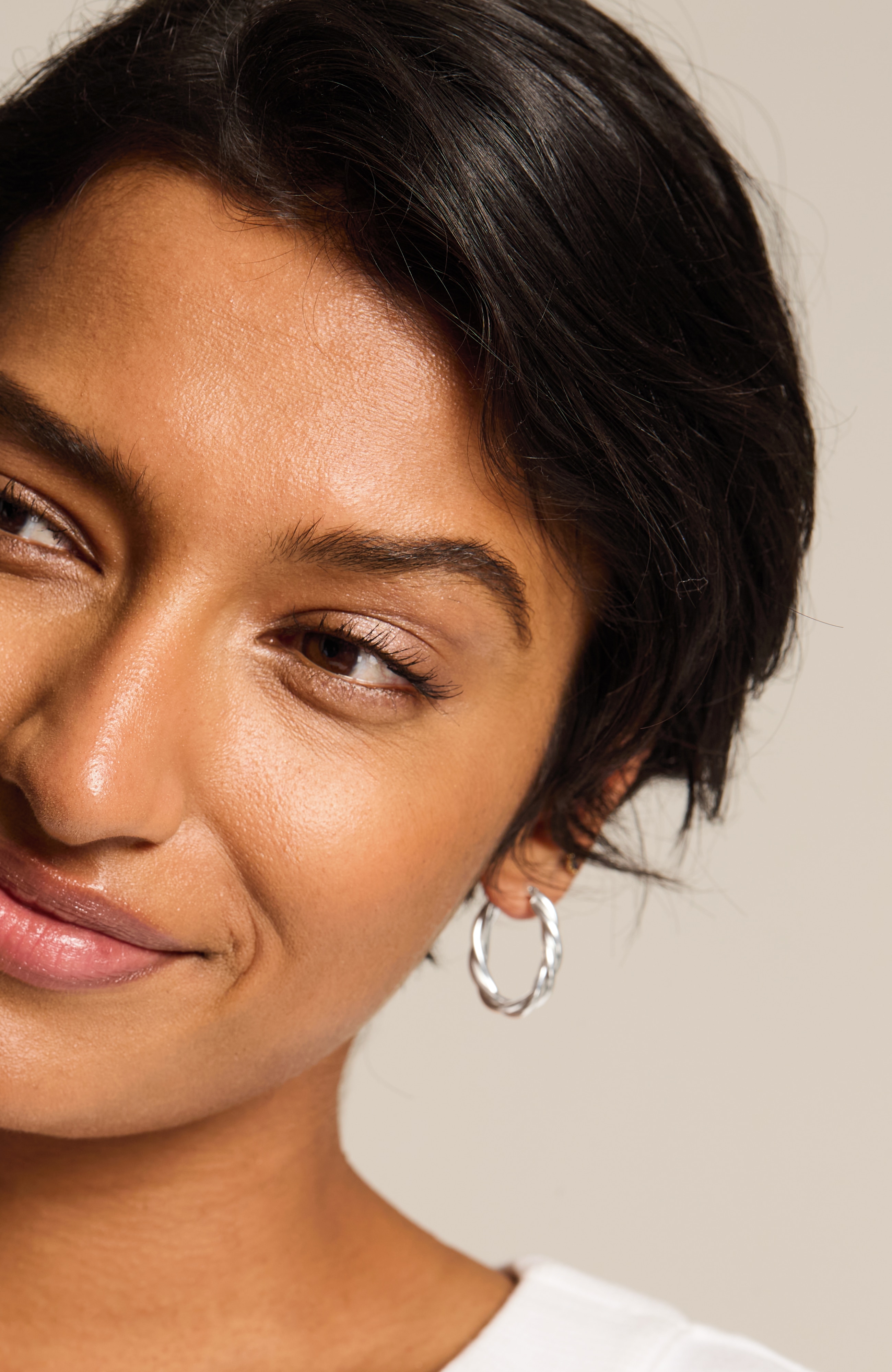 STERLING SILVER TWIST HOOPS | JJill