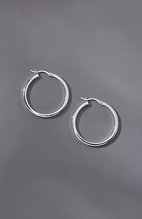 Image for Sterling Silver Modern Hoops