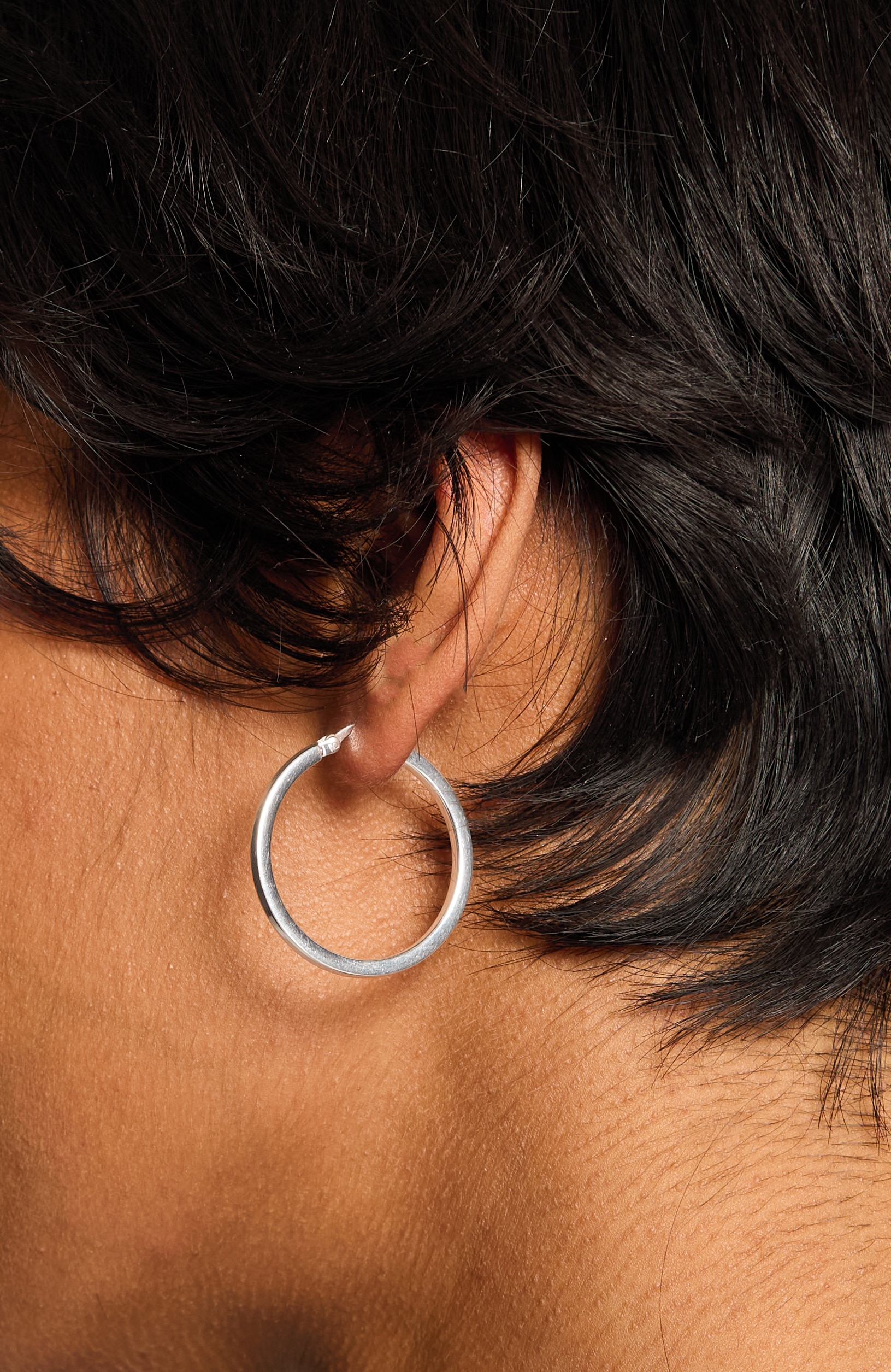 sterling silver modern hoops