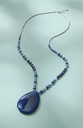 Image for Beaded Blue Lapis Pendant Necklace