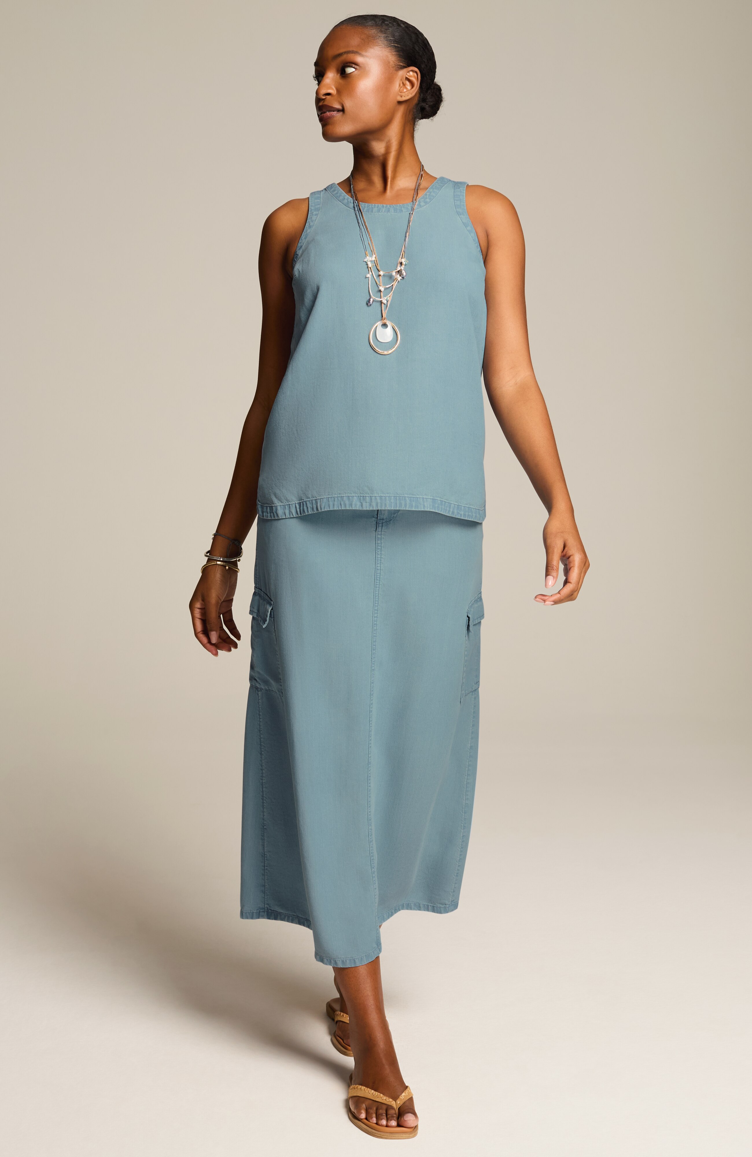 indigo tencel™ lyocell tank