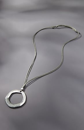 Image for Thread-Wrapped Metal Ring Pendant