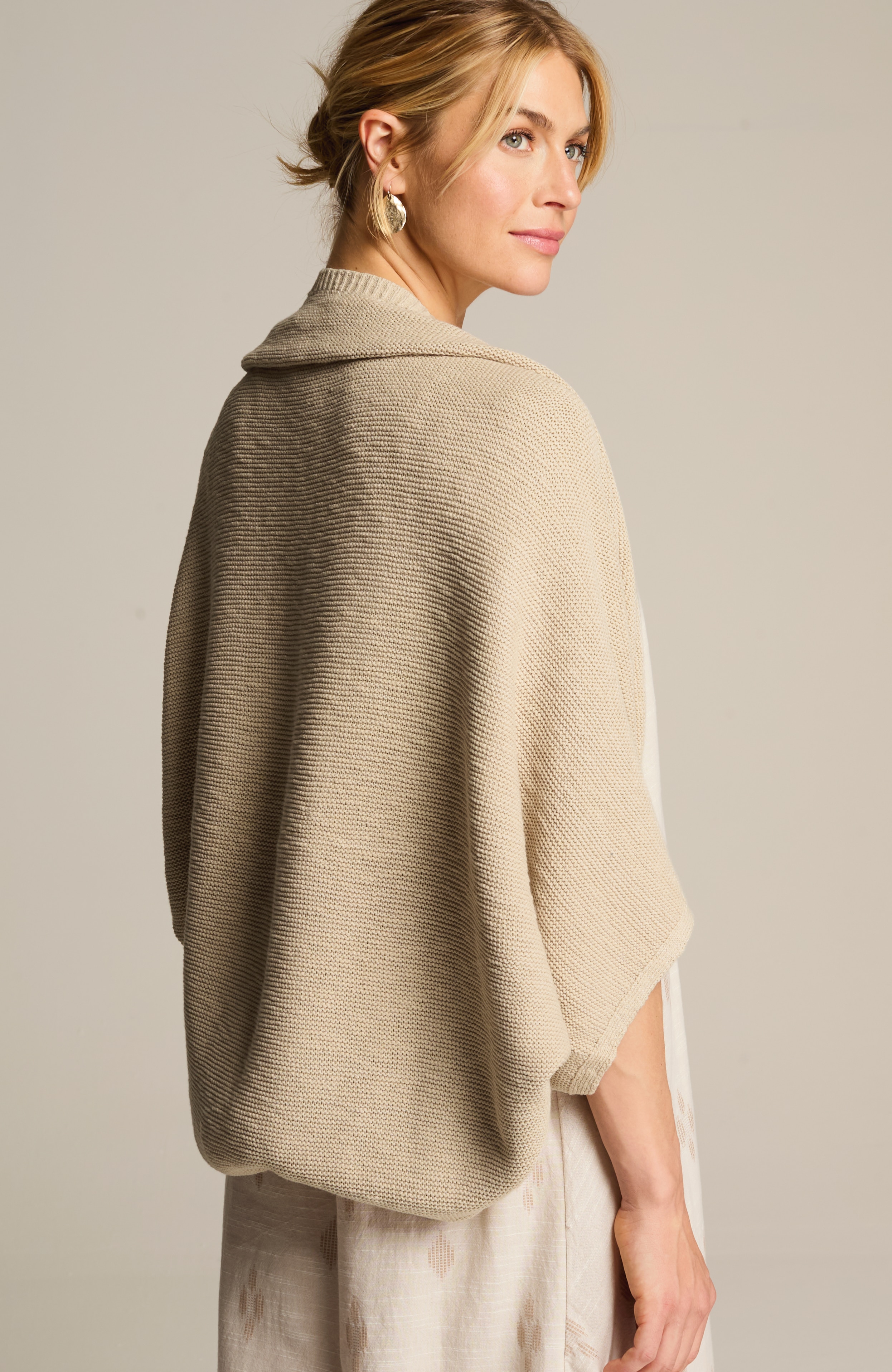 soft open-knit shrug