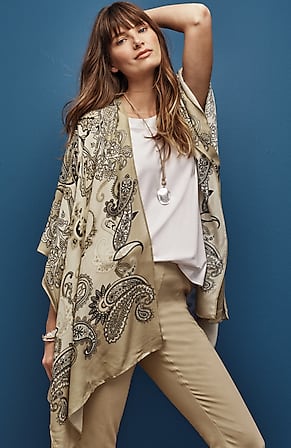 Image for Lightweight Paisley Ruana