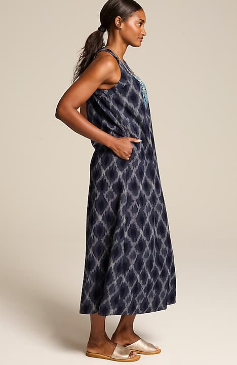 Pure Jill Ikat A-Line Maxi Dress