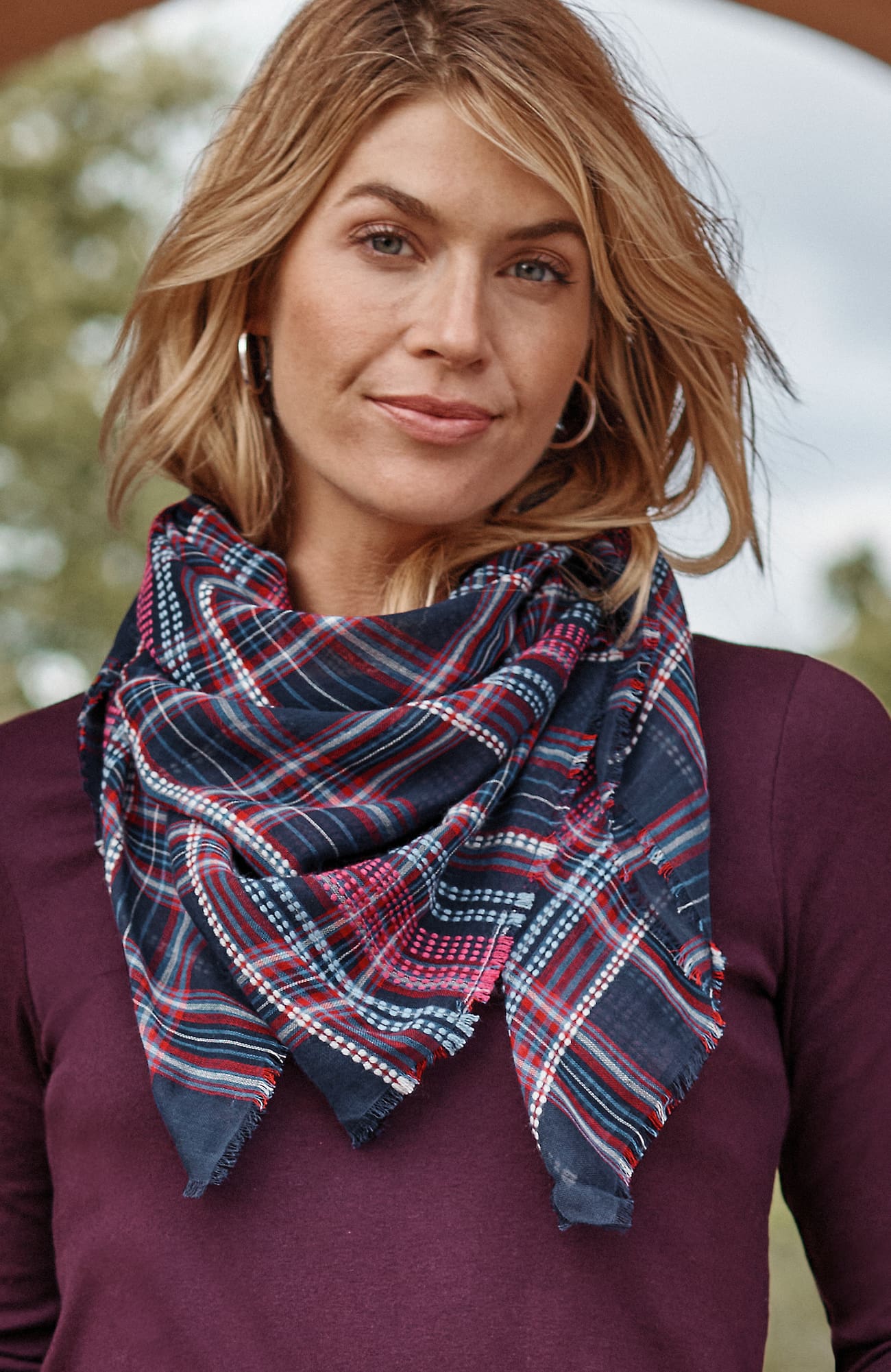 Jjill J.jill Lightweight Plaid Scarf