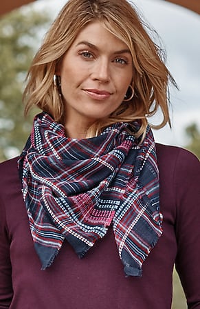 Image for Lightweight Plaid Scarf