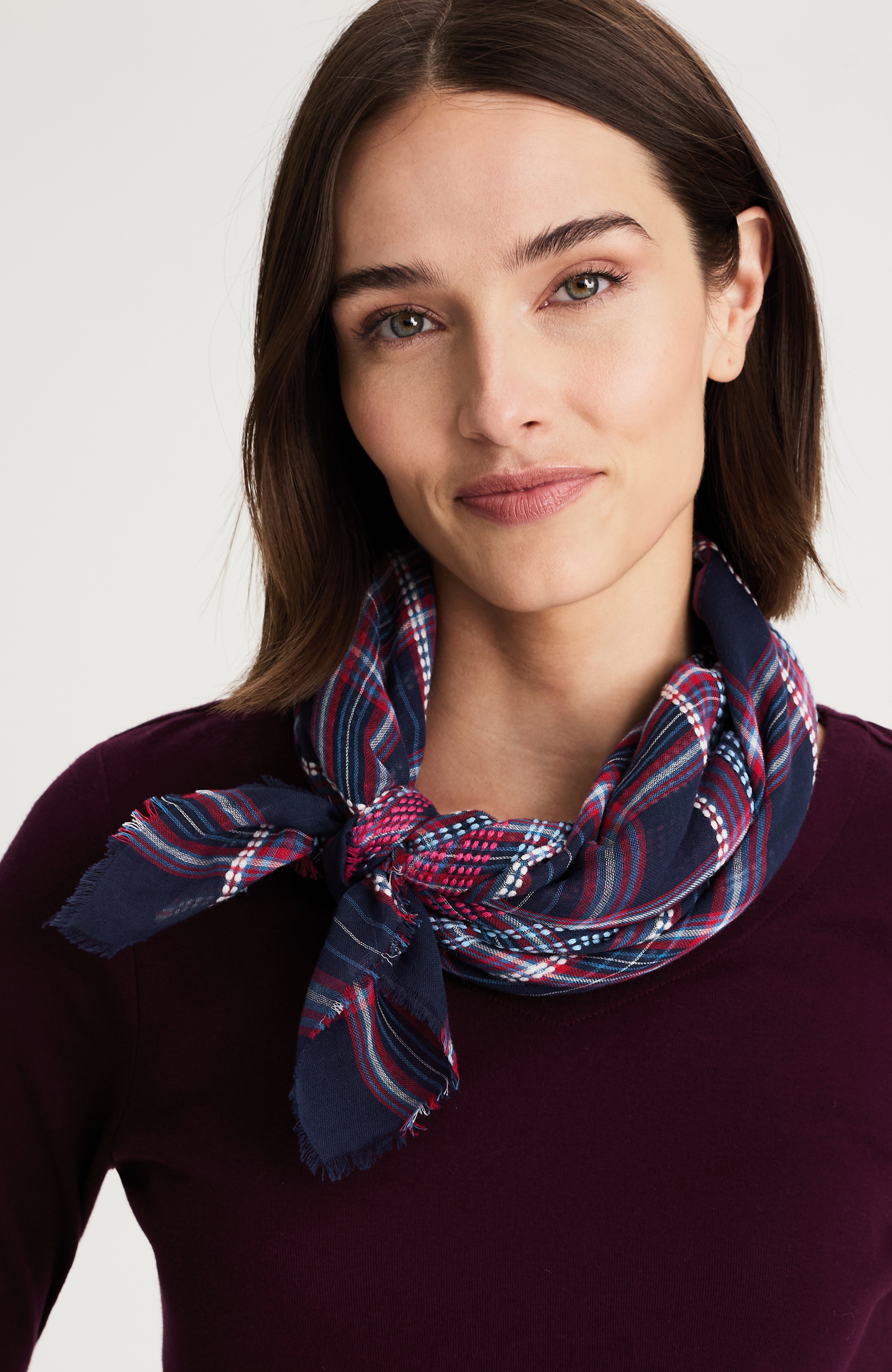 lightweight plaid scarf