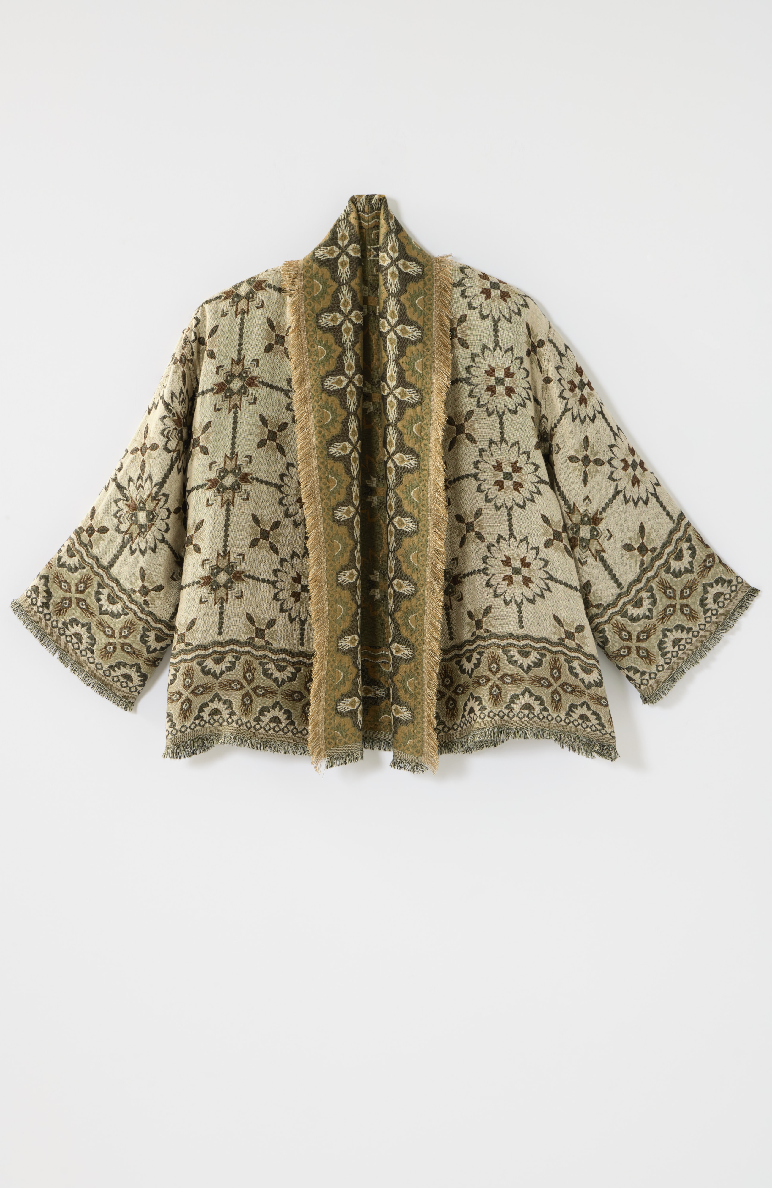textured jacquard reversible jacket