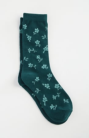 Image for Two-Tone Floral Crew Socks