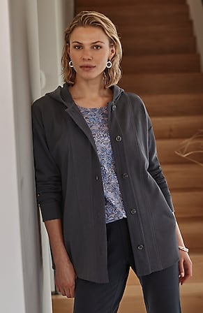 Image for Pure Jill Mixed-Media Hooded Jacket