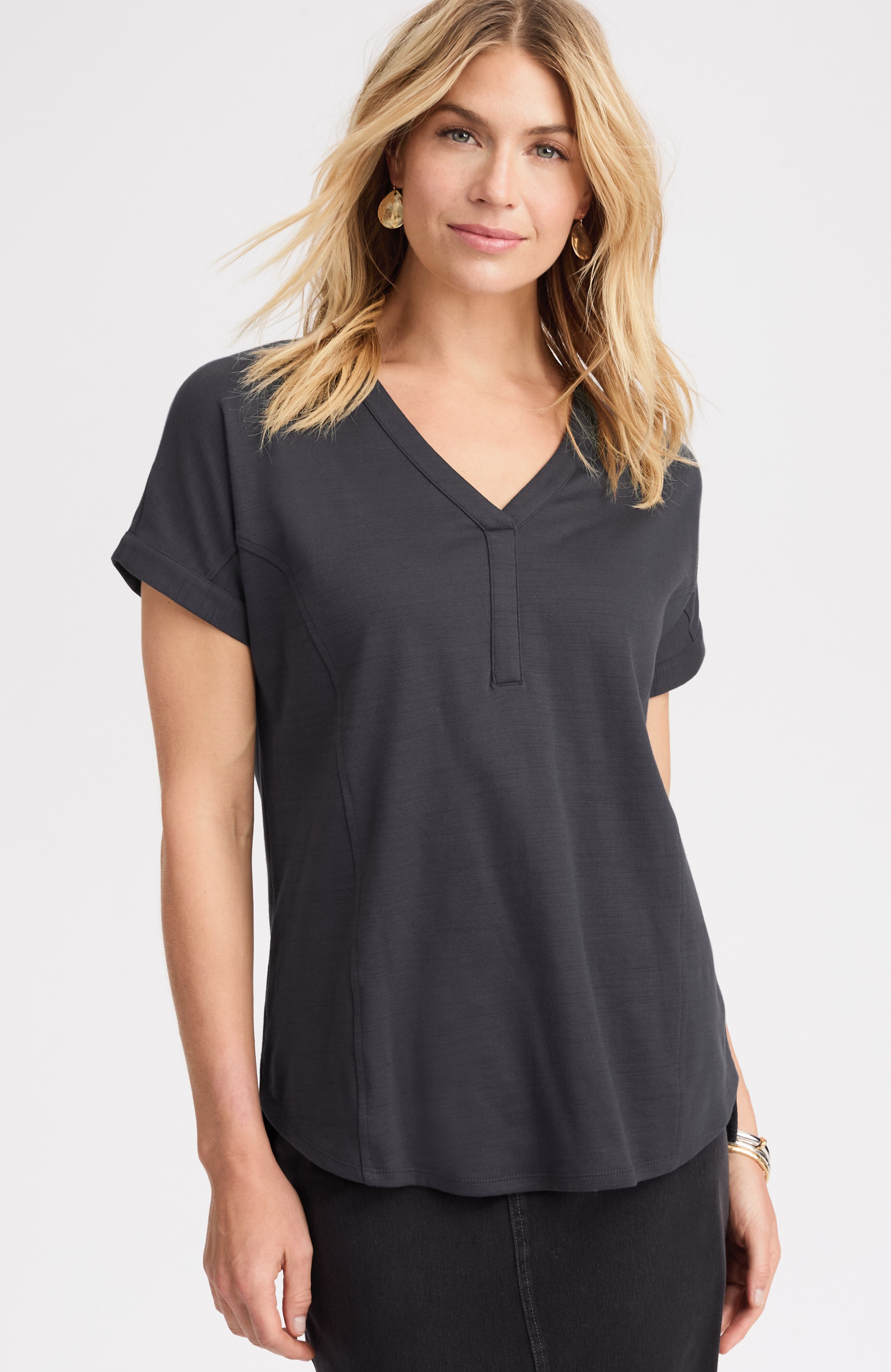 pure jill seamed slub top