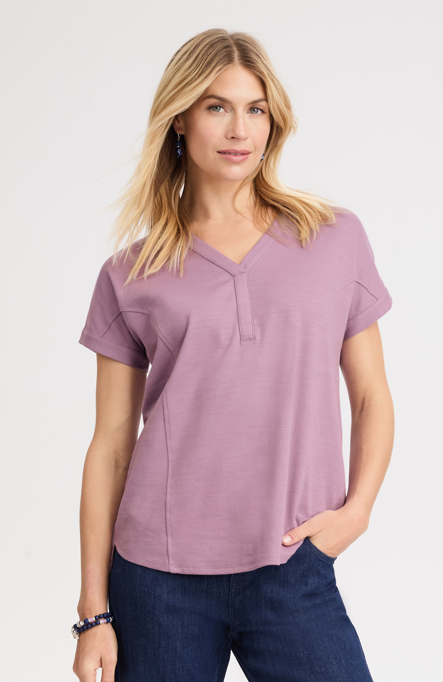 Pure Jill Seamed Slub Top | JJill