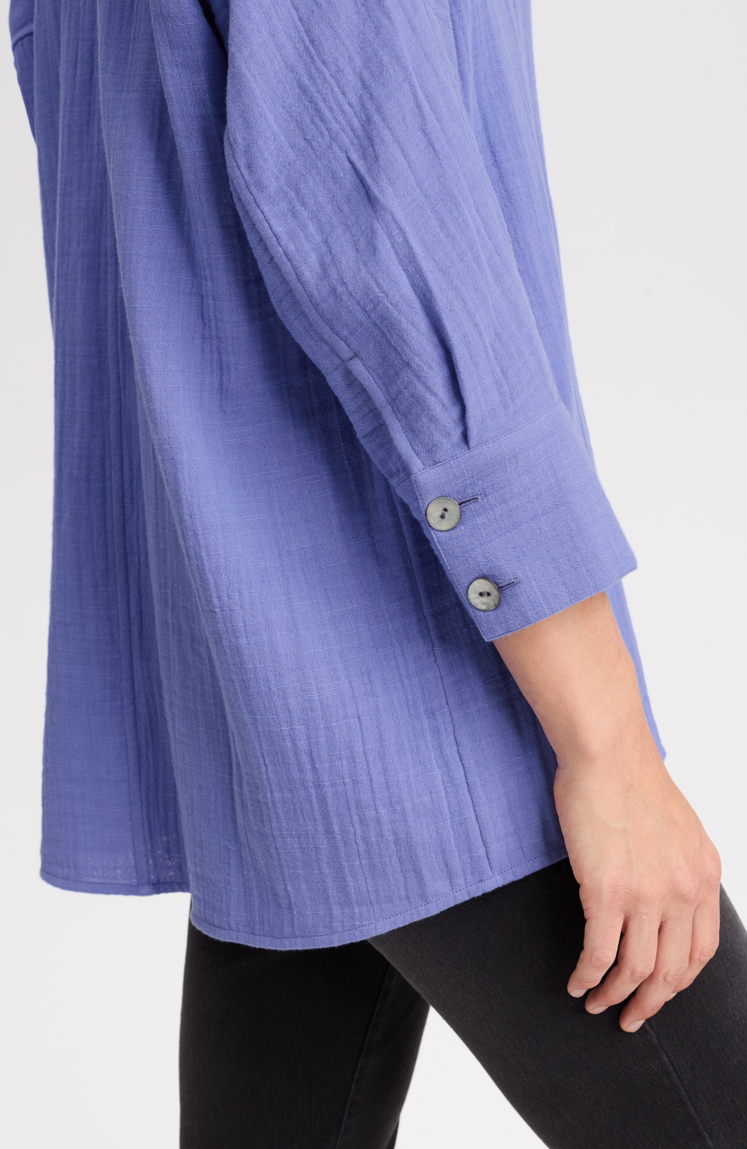 pure jill double-cloth high-low top