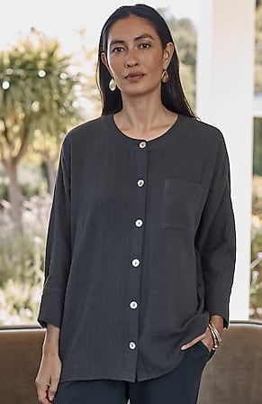 Image for Pure Jill Double-Cloth High-Low Top