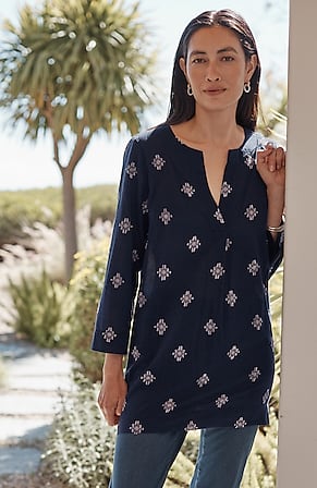 Image for Pure Jill Clipped-Jacquard Tunic
