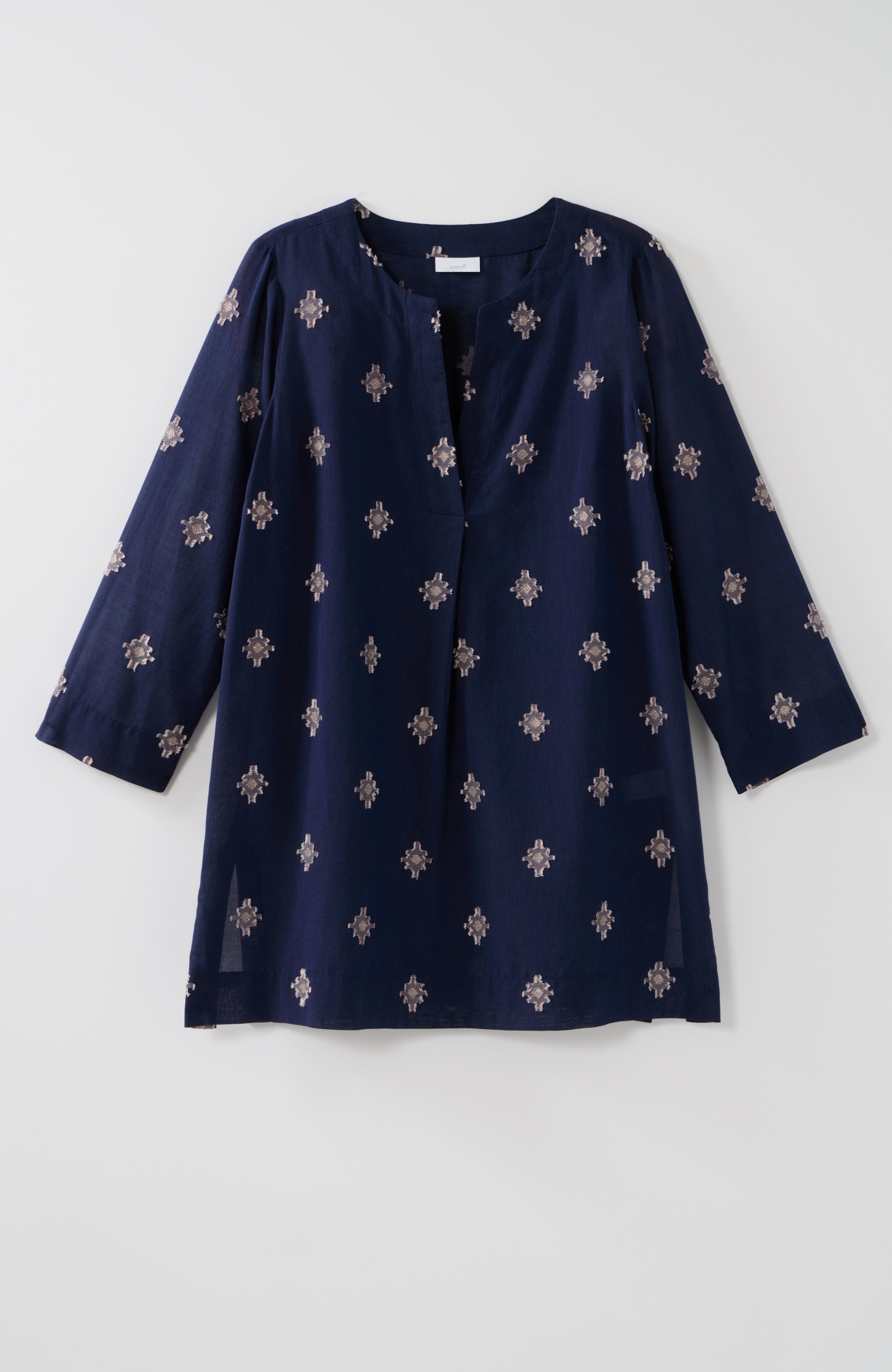 pure jill clipped-jacquard tunic