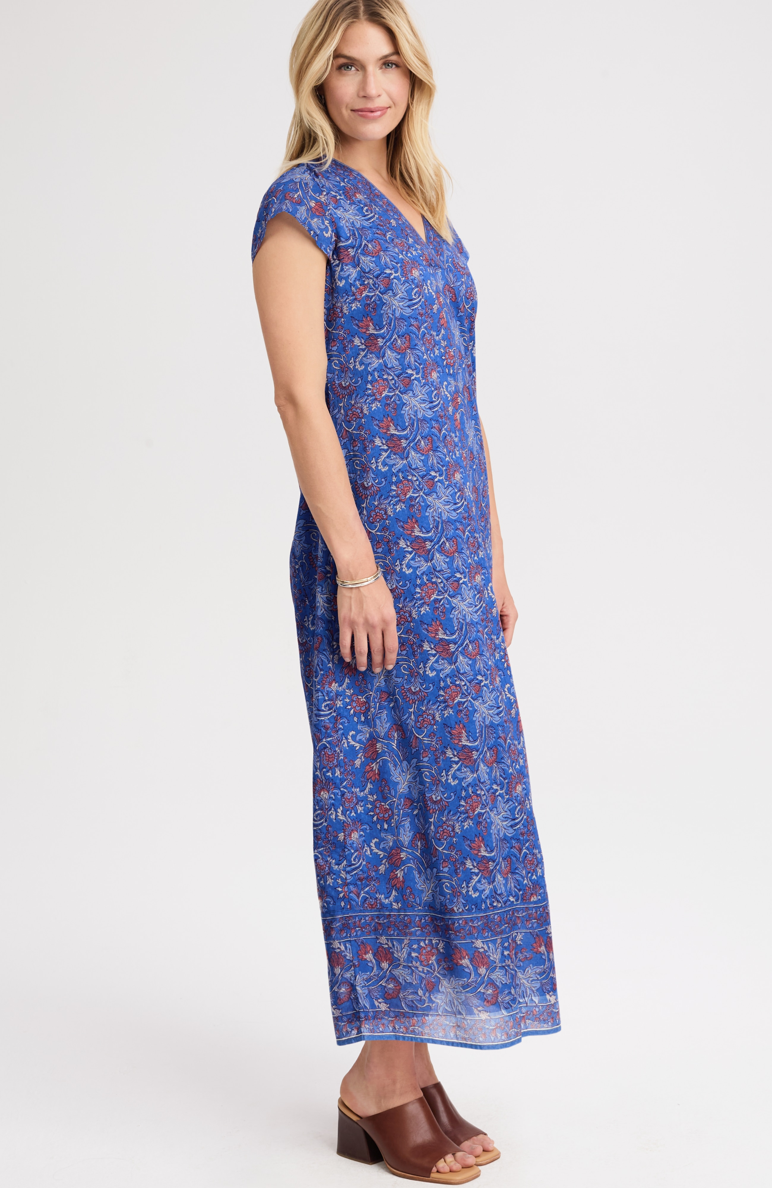 pure jill v-neck maxi dress