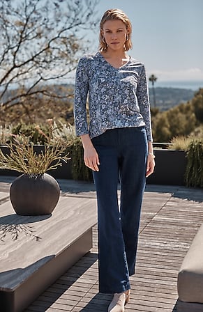 Image for Pure Jill Indigo Wide-Leg Pants
