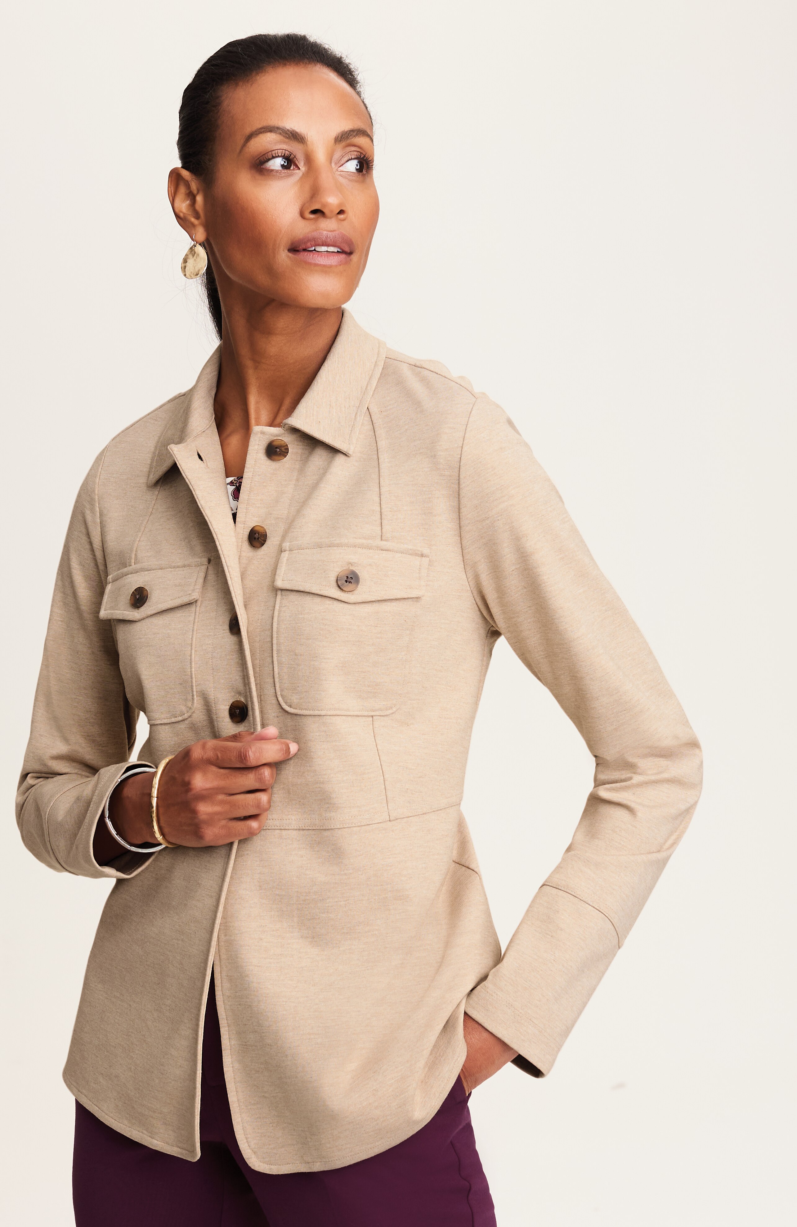 wearever double-face jersey buttoned jacket