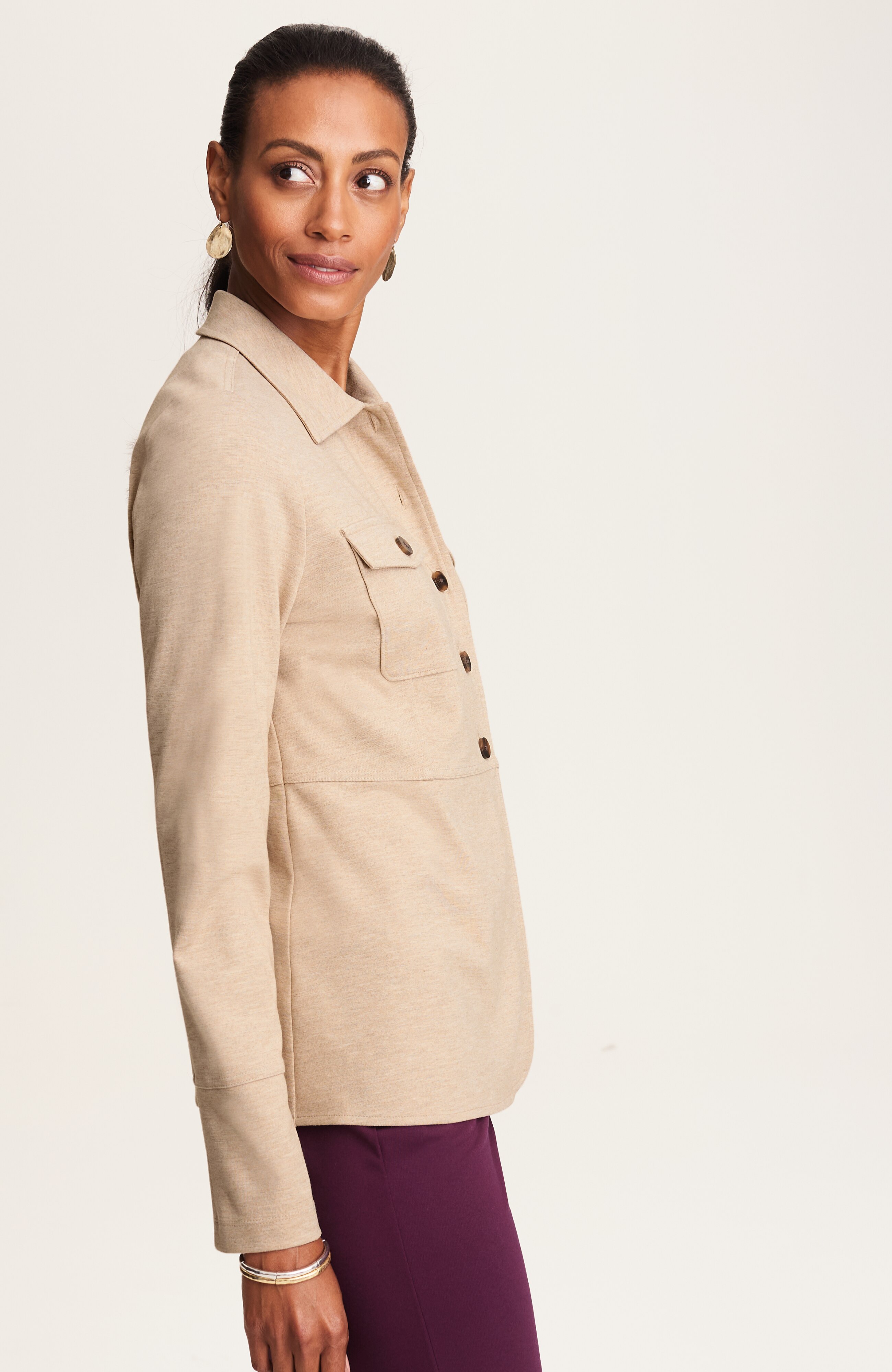 wearever double-face jersey buttoned jacket