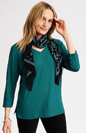 Image for Wearever Rolled-Cuff Slub-Knit Top