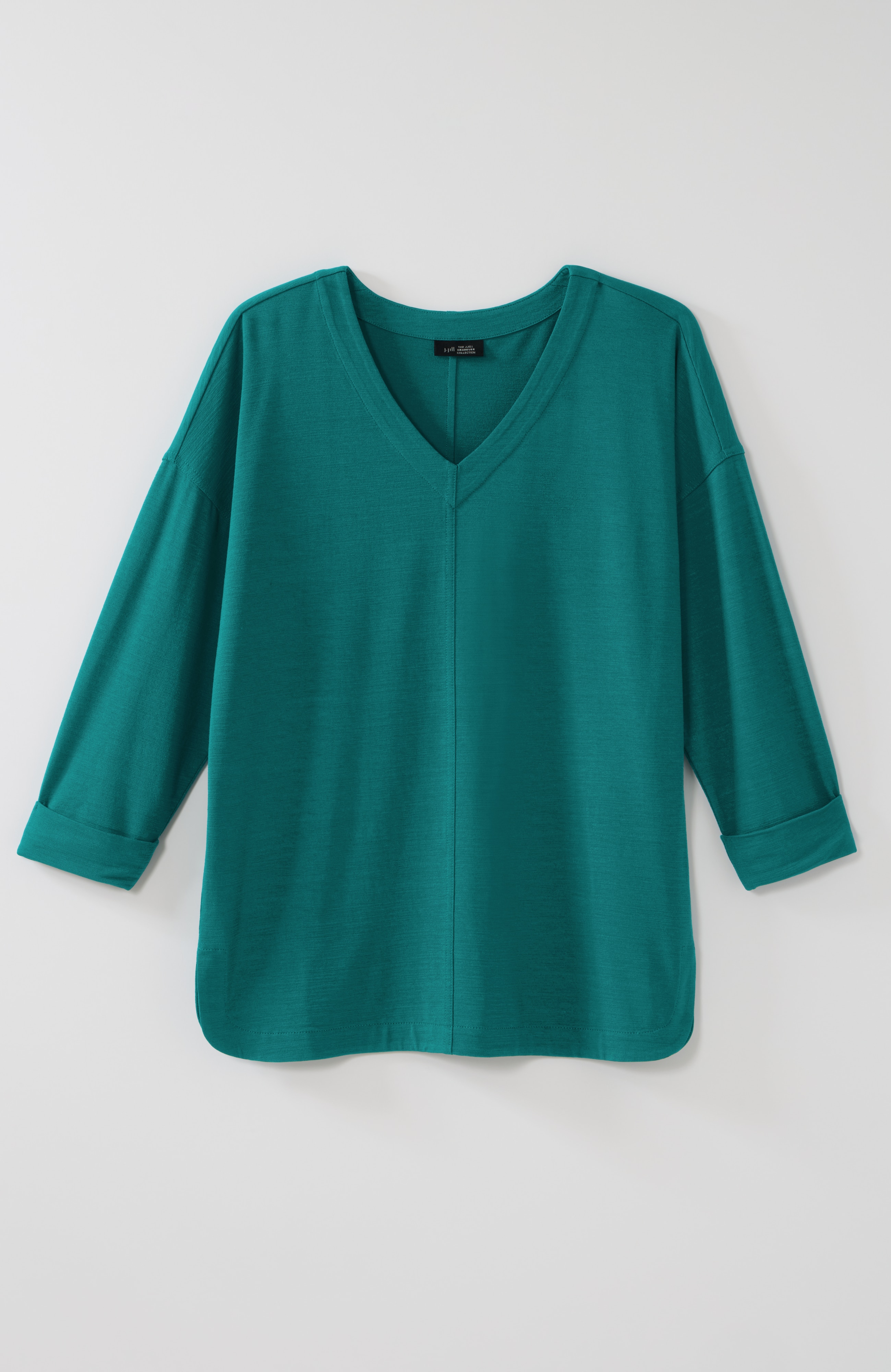 Wearever Rolled-Cuff Slub-Knit Top | JJill