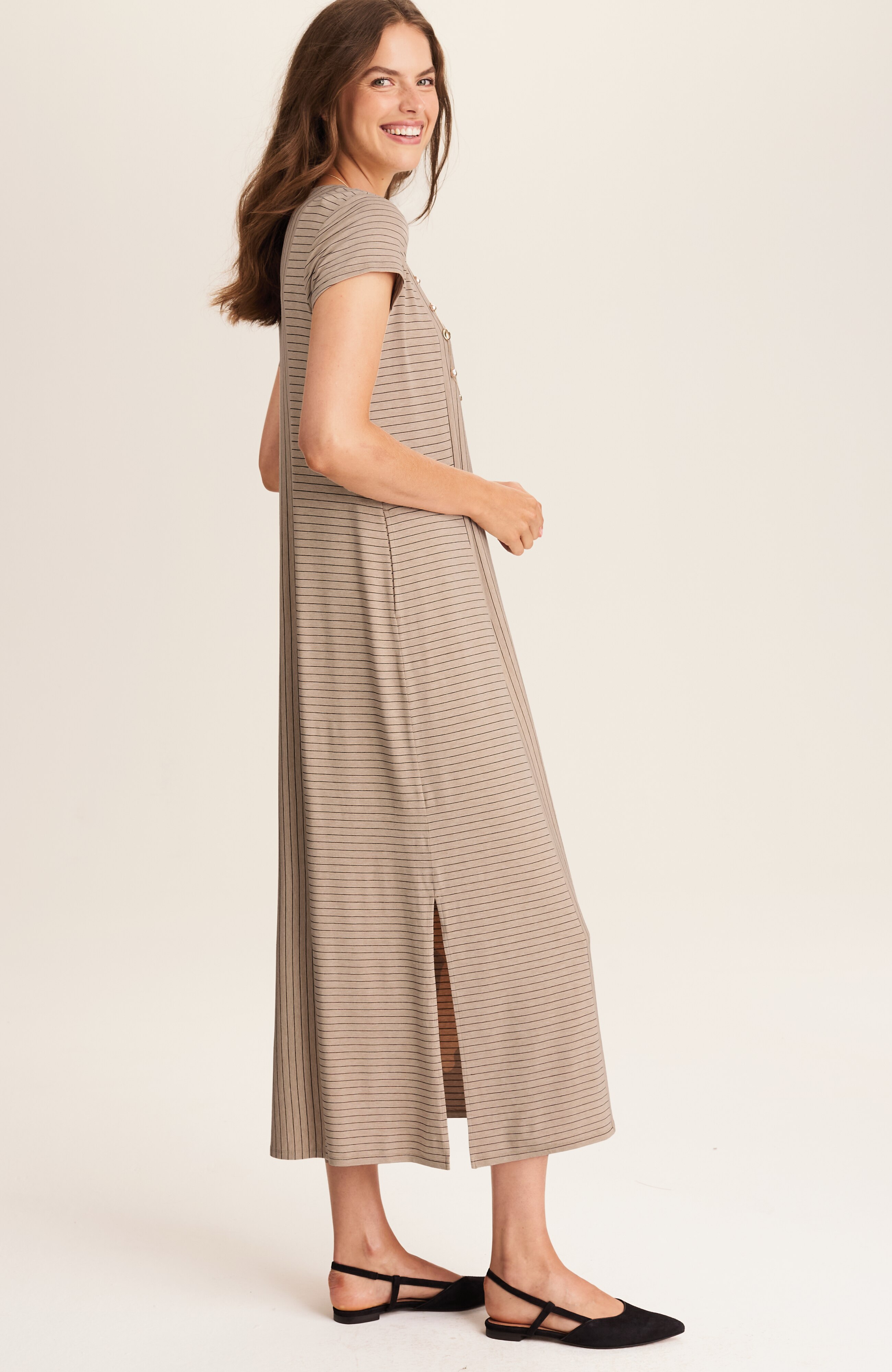 wearever mixed-stripe maxi dress
