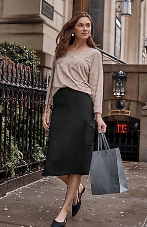 Image for Wearever Easy-Care Cargo Pull-On Skirt