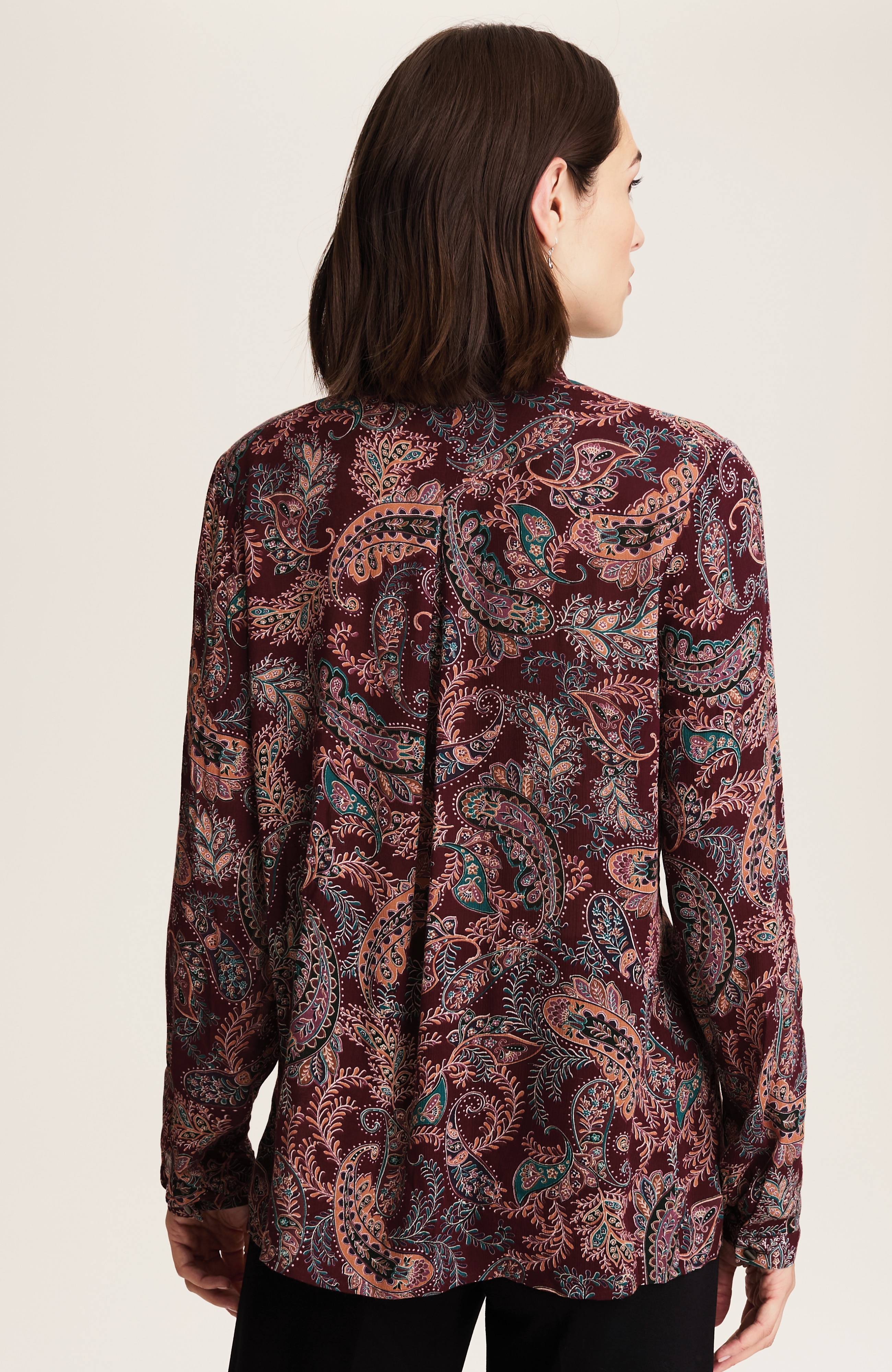 wearever shirred button-front blouse