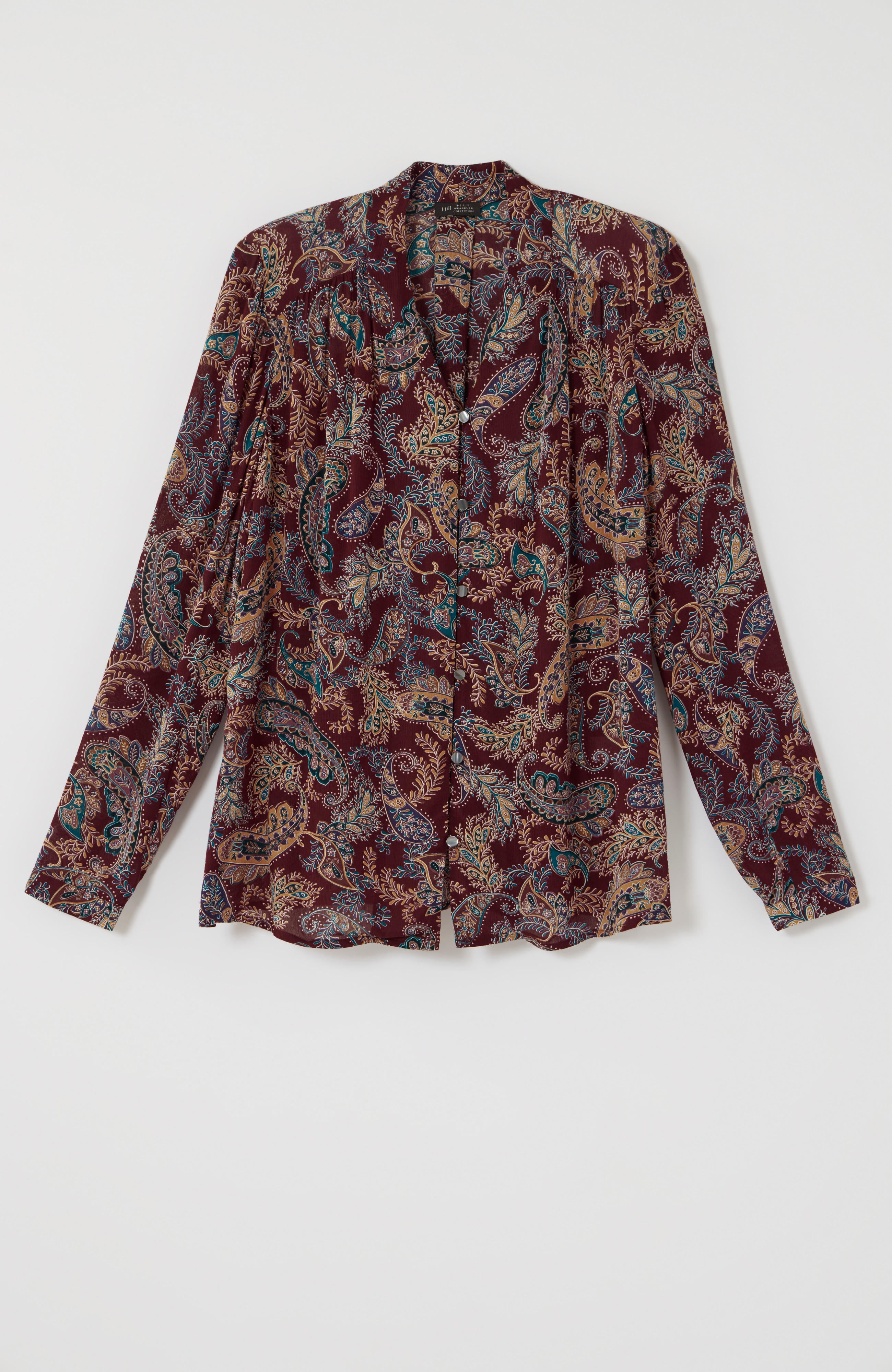 wearever shirred button-front blouse