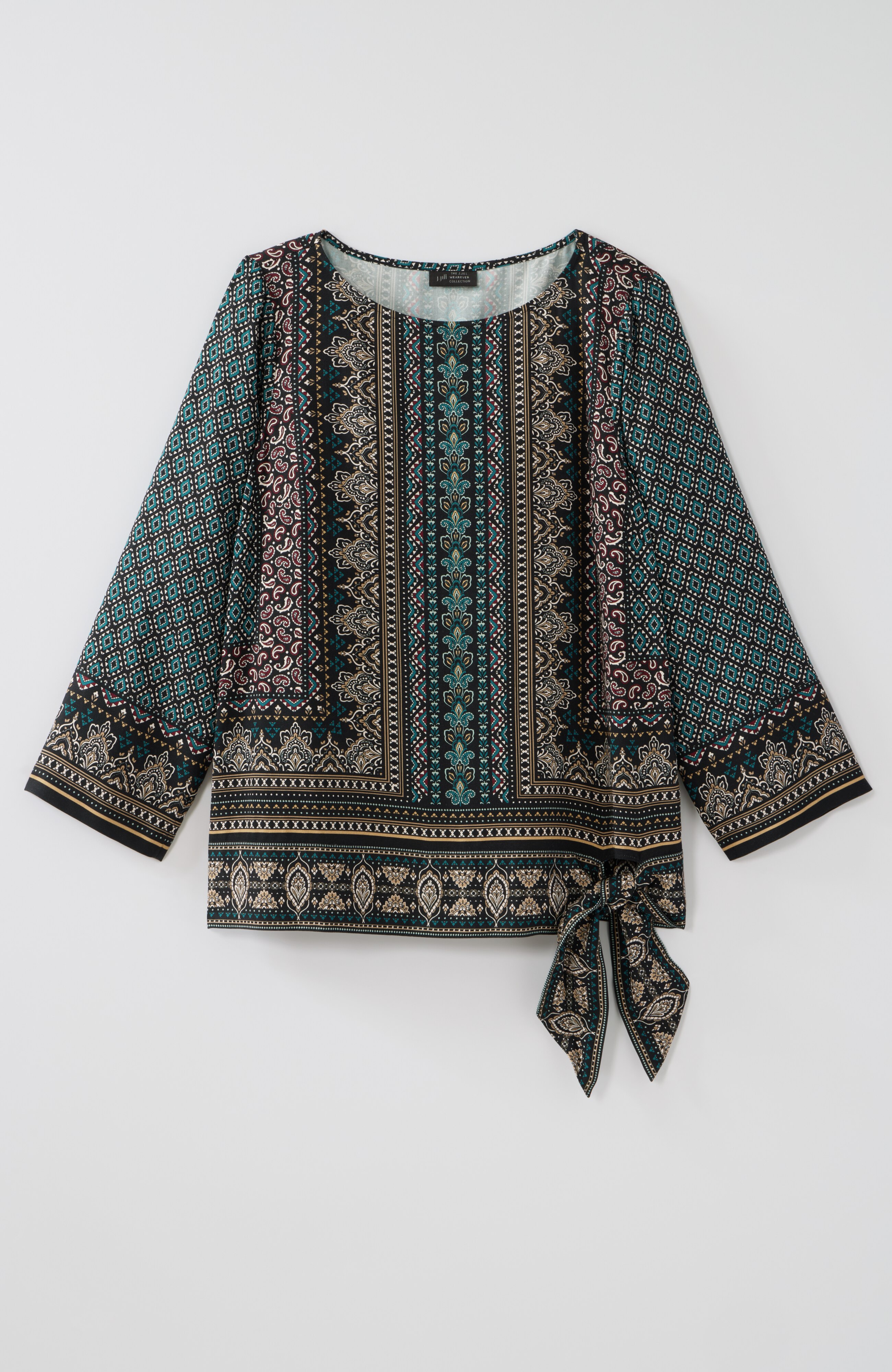 wearever foulard-print tied-hem blouse