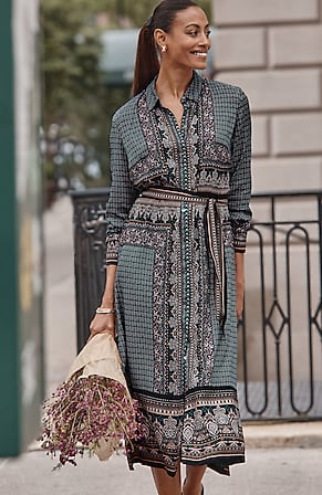 Image for Wearever Foulard-Print Shirtdress