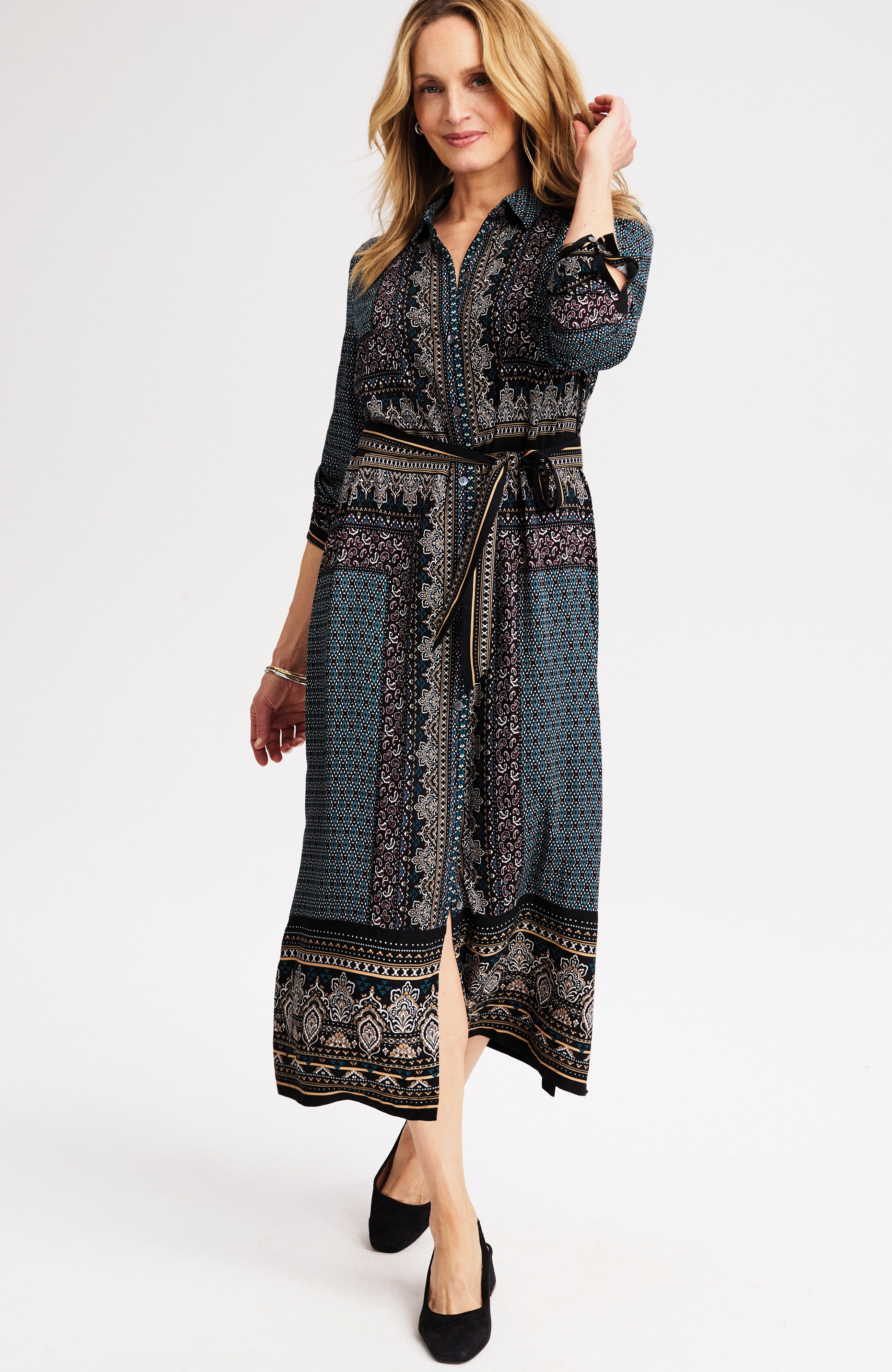 Wearever Foulard-Print Shirtdress | JJill