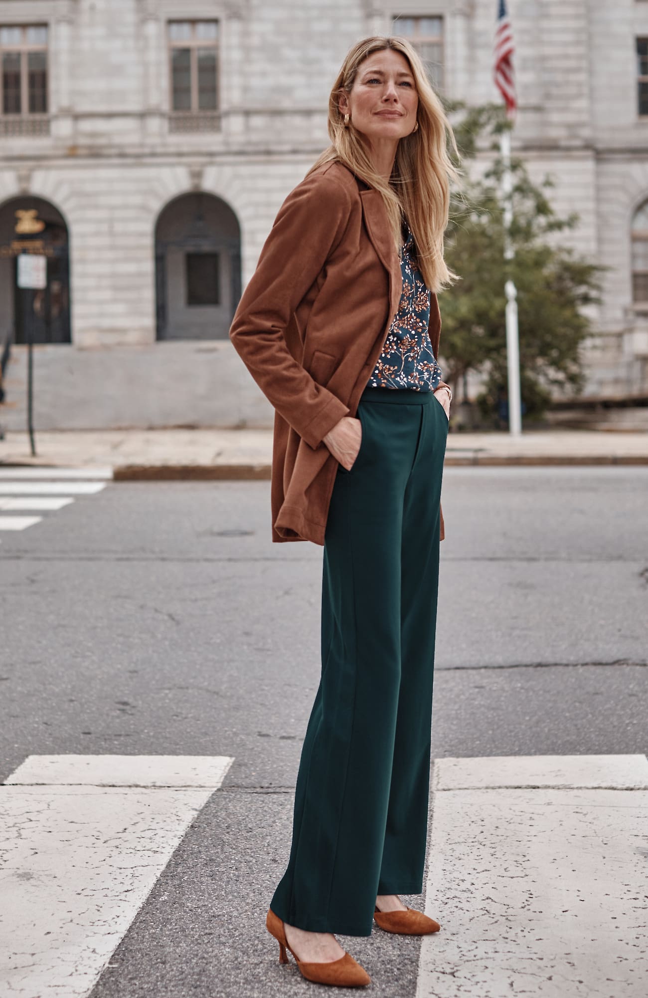 Jjill J.jill Wearever Double-face Jersey-knit Trousers In Green