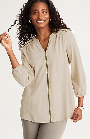 Image for Pure Jill Contrasting-Trim Top