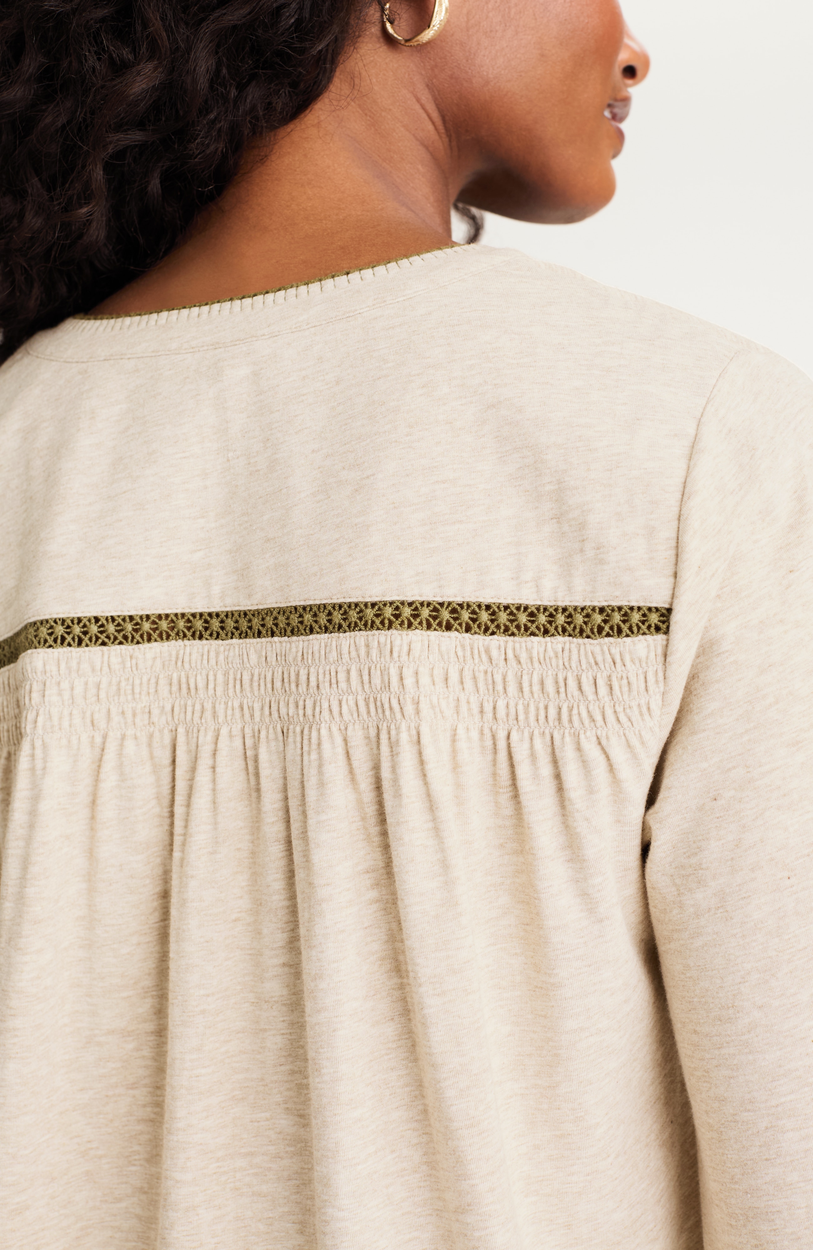 pure jill contrasting-trim top