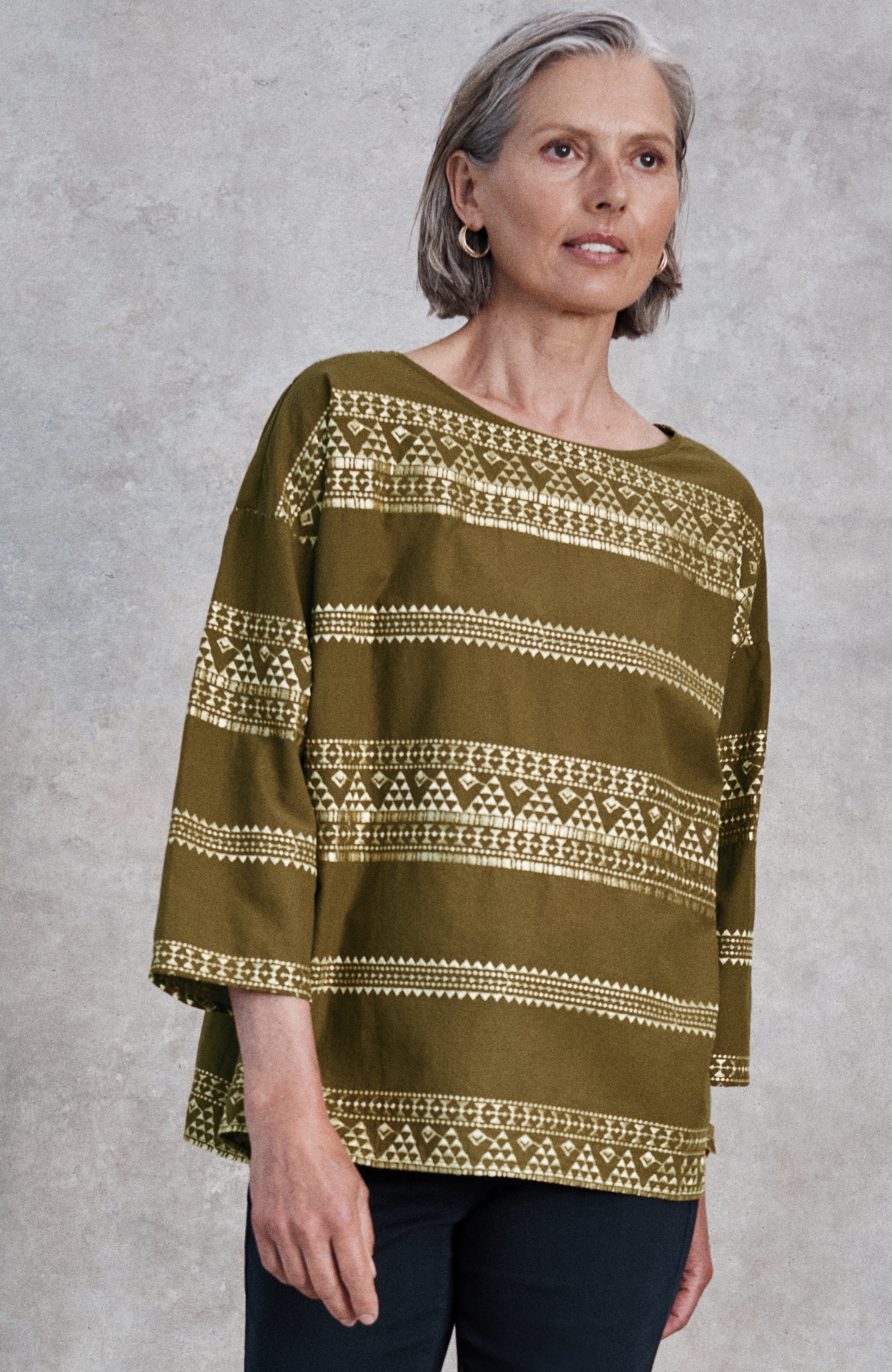 pure jill schiffli-embroidered top