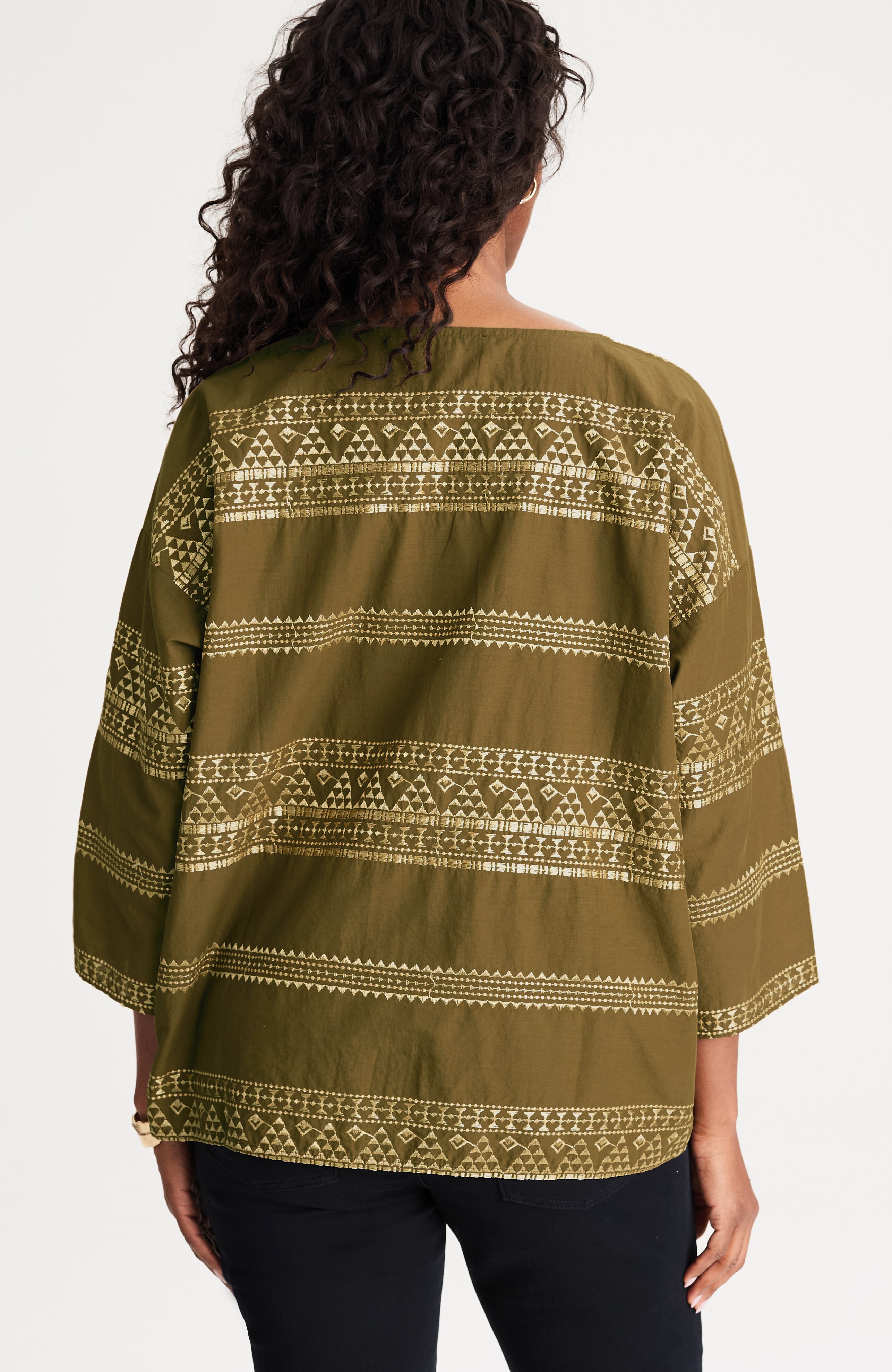 pure jill schiffli-embroidered top