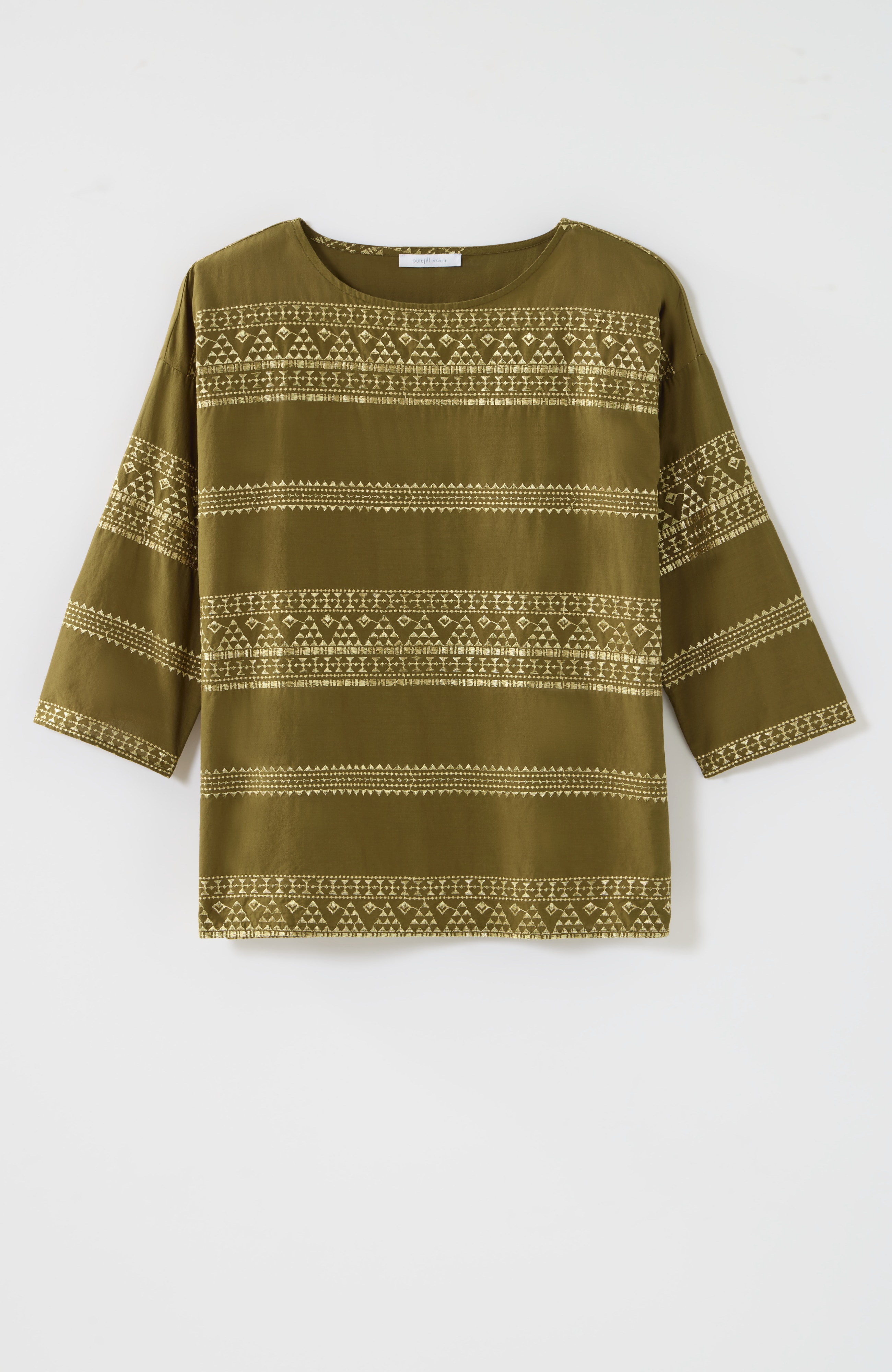 pure jill schiffli-embroidered top