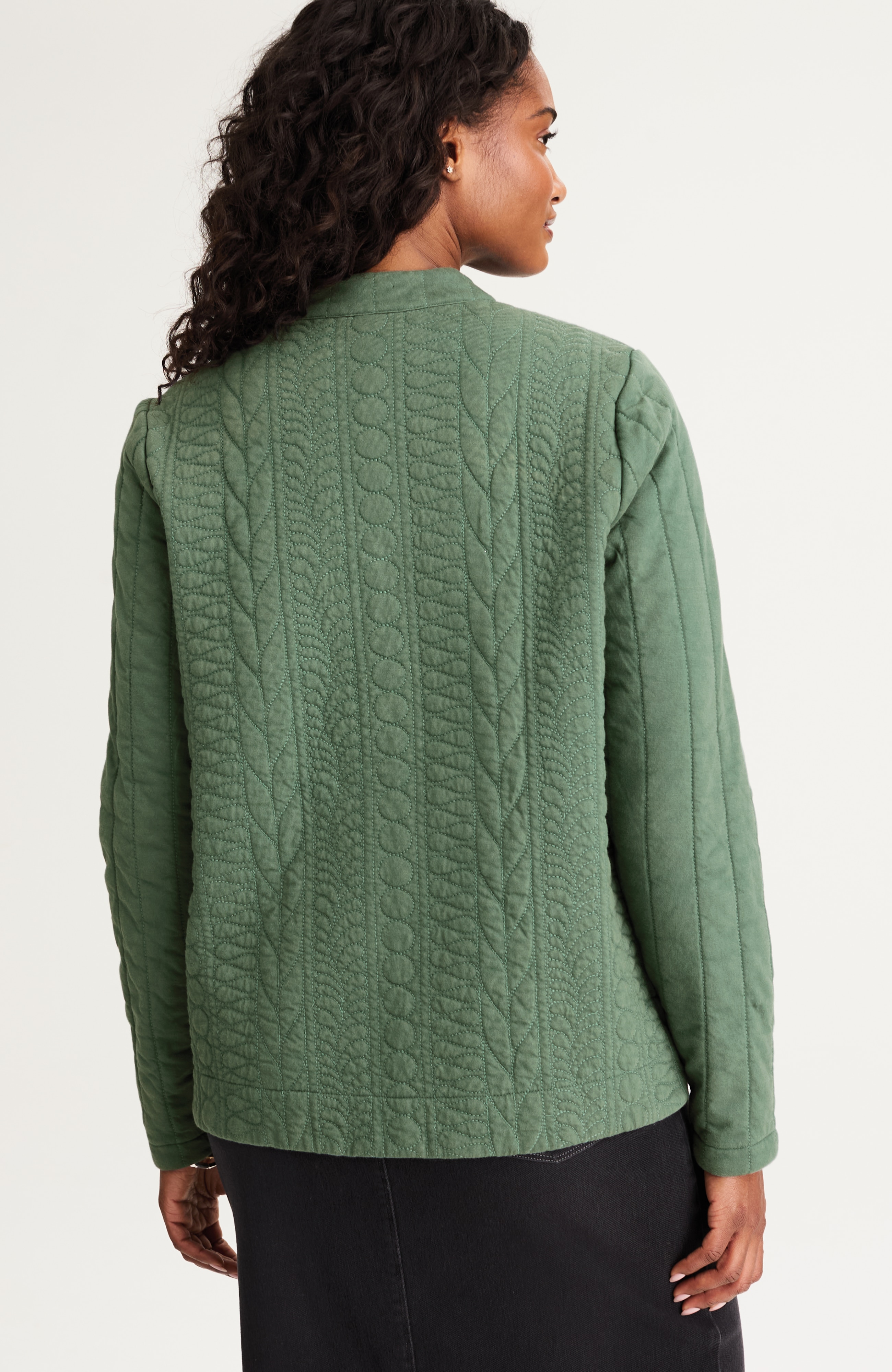 PURE JILL QUILTED-KNIT SNAP-FRONT JACKET | JJill