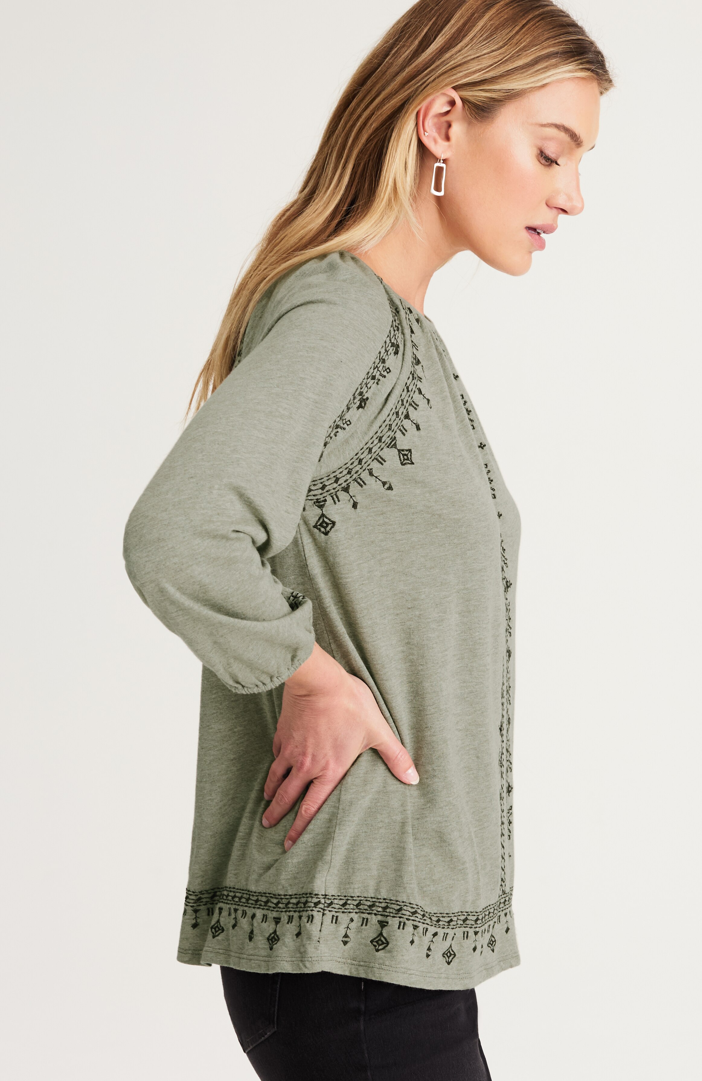 JILL♪ PURE JILL EMBROIDERED A-LINE TOP | JJill