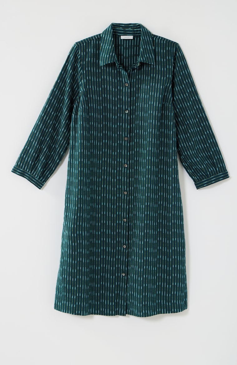 dobby shirt dress Petite Clip-Dot Supima Cotton Dobby Shirt Dress